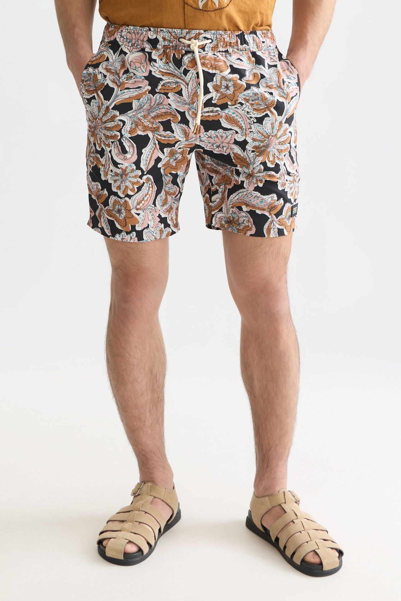 PRINTED MIDLENGTH SWIM SHORTS BLACK 1