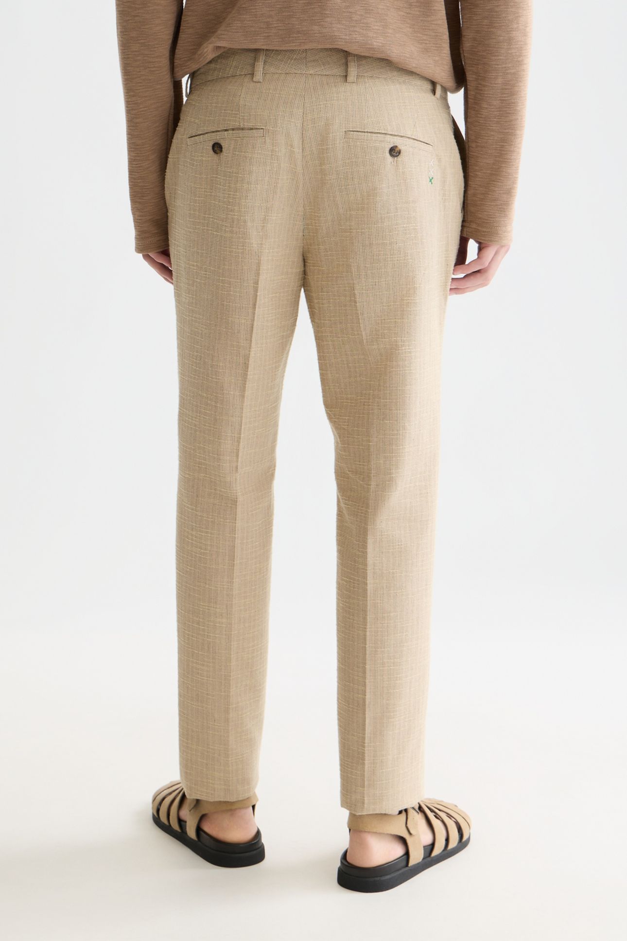 STUART STRUCTURED LINENBLEND REGULAR SLIMFIT CHINO MEDIUM BE 2