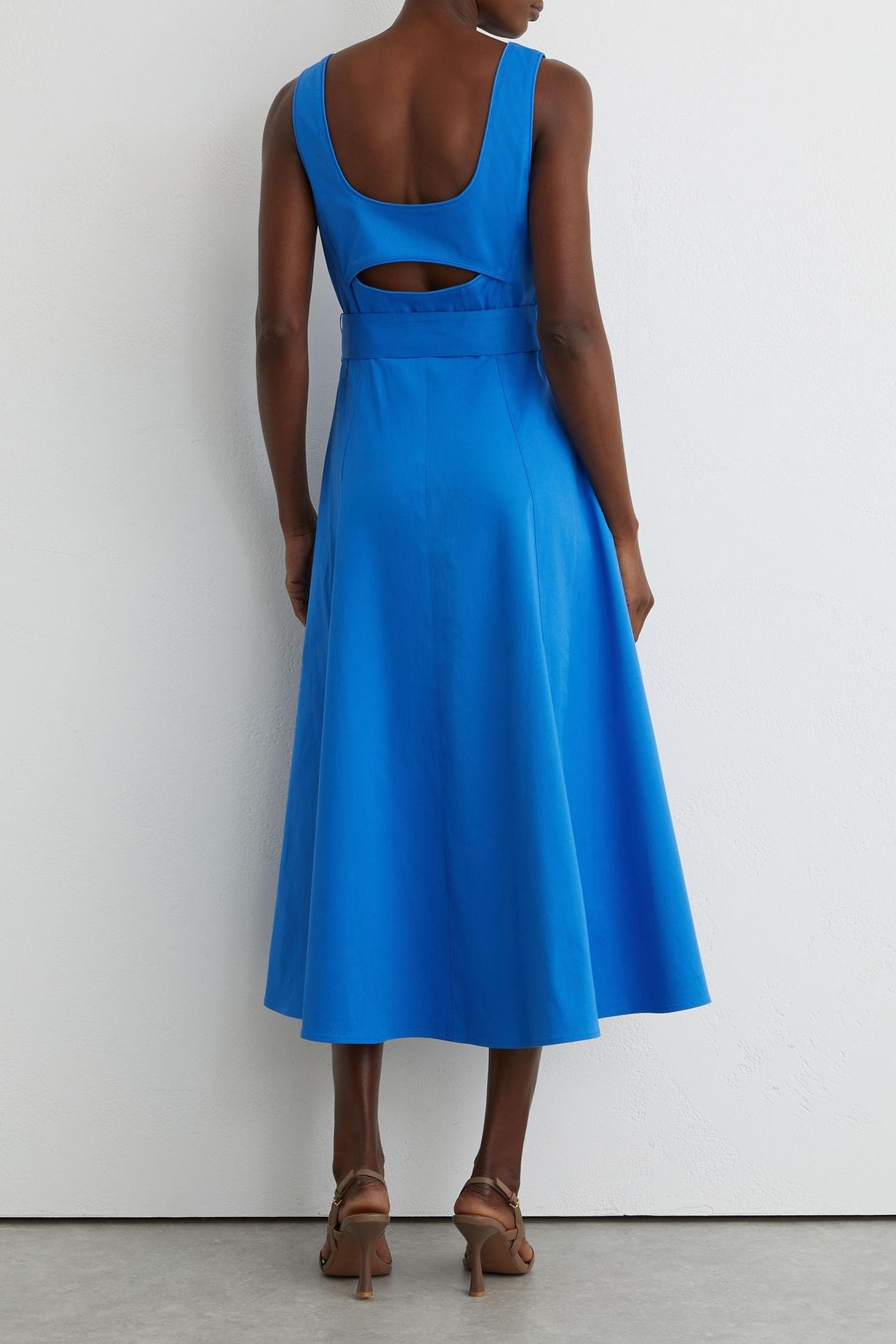 BELTED MIDI DRESS BLUE 2