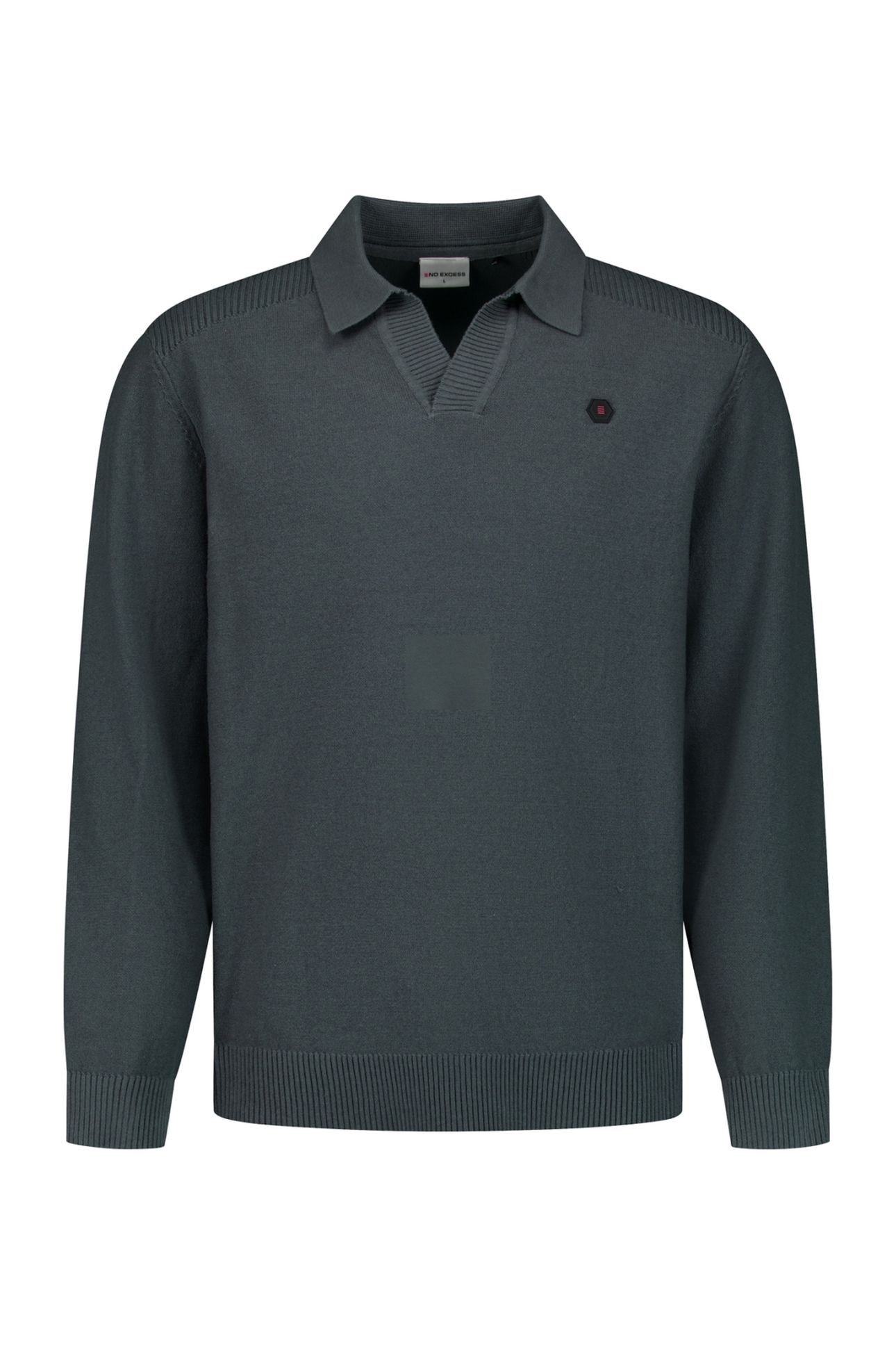 PULLOVER V-COLLAR SHOULDER DETAIL DARK STEEL 5