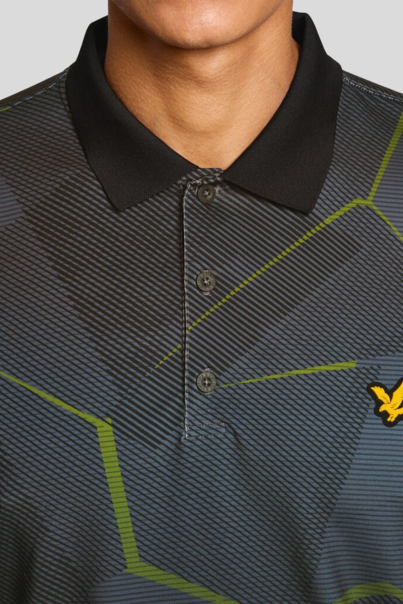 GOLF GEOMETRIC PRINT POLO JET BLACK 5