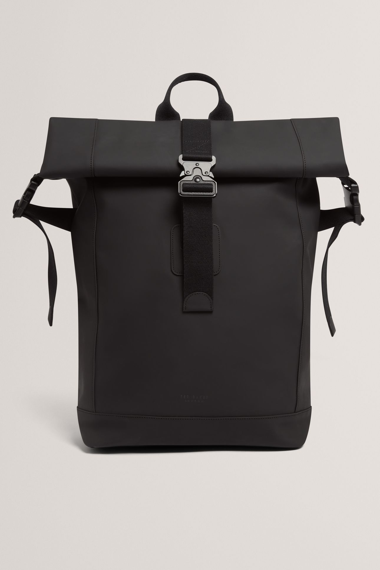 RUBBERISED PU BACKPACK BLACK 1