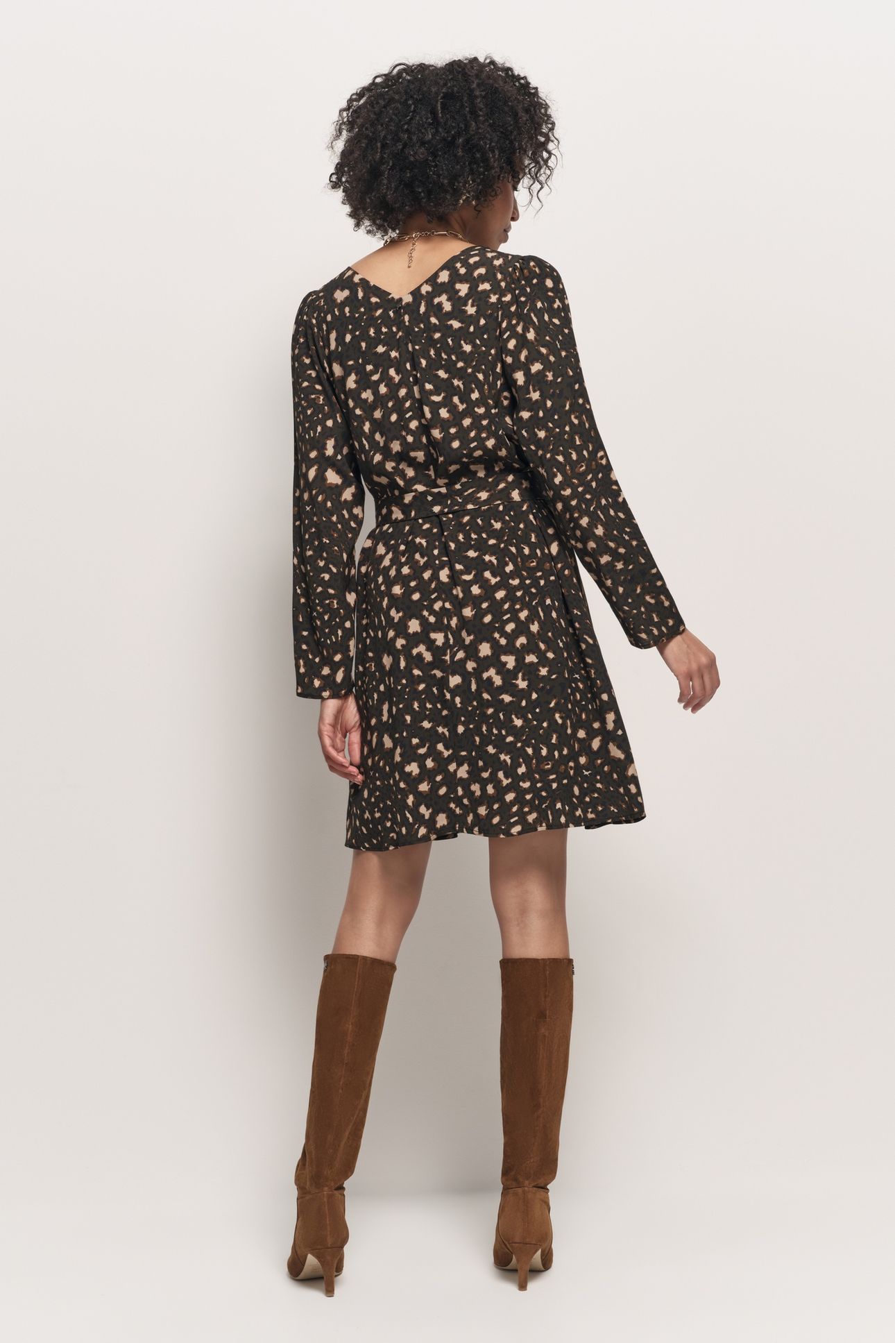 RELLA - KHAKI DRESS TACHISTE ANIMAL 5