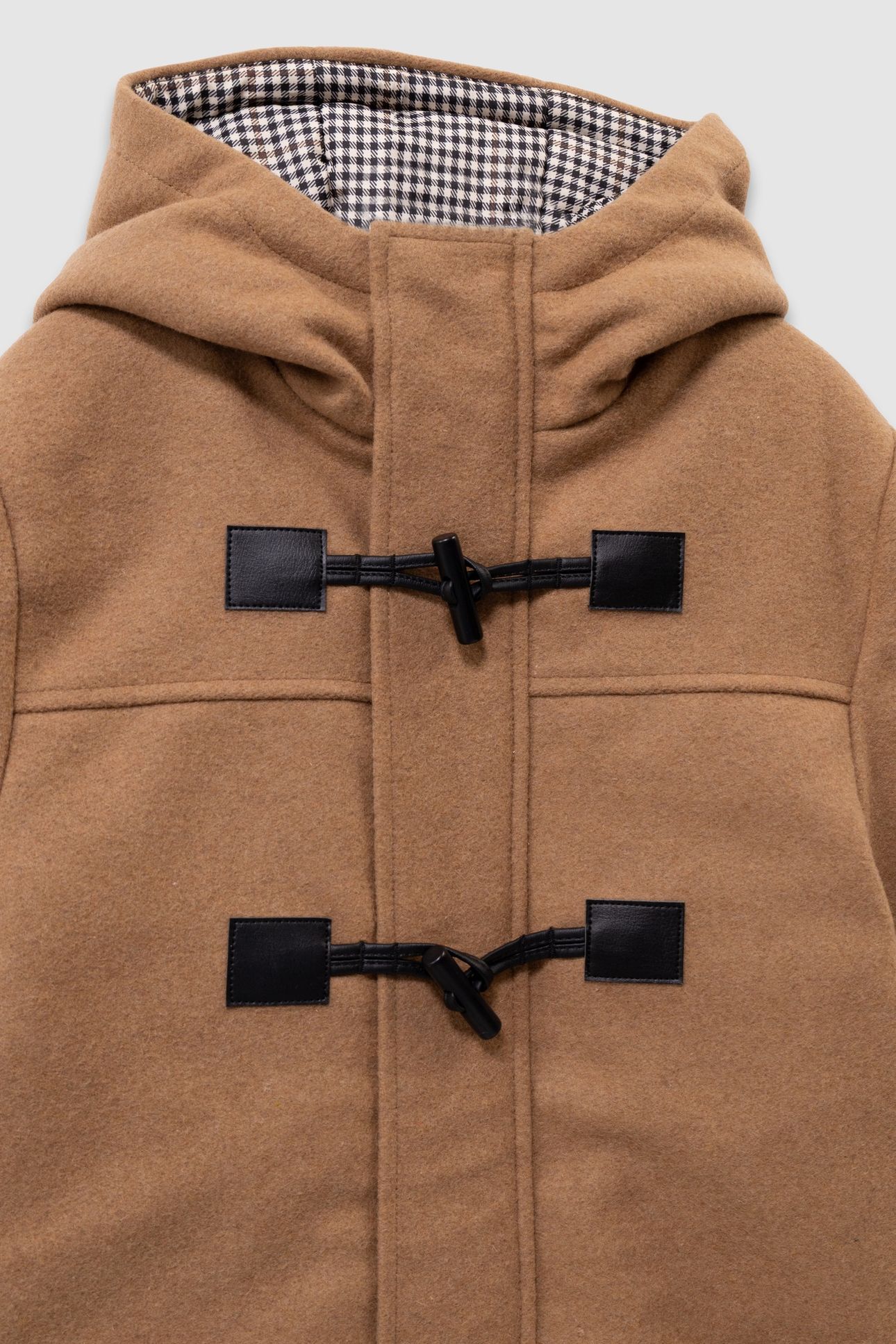 BOYS’ BEIGE WOOLCLOTH DUFFLE-COAT-STYLE HOODED COAT 4