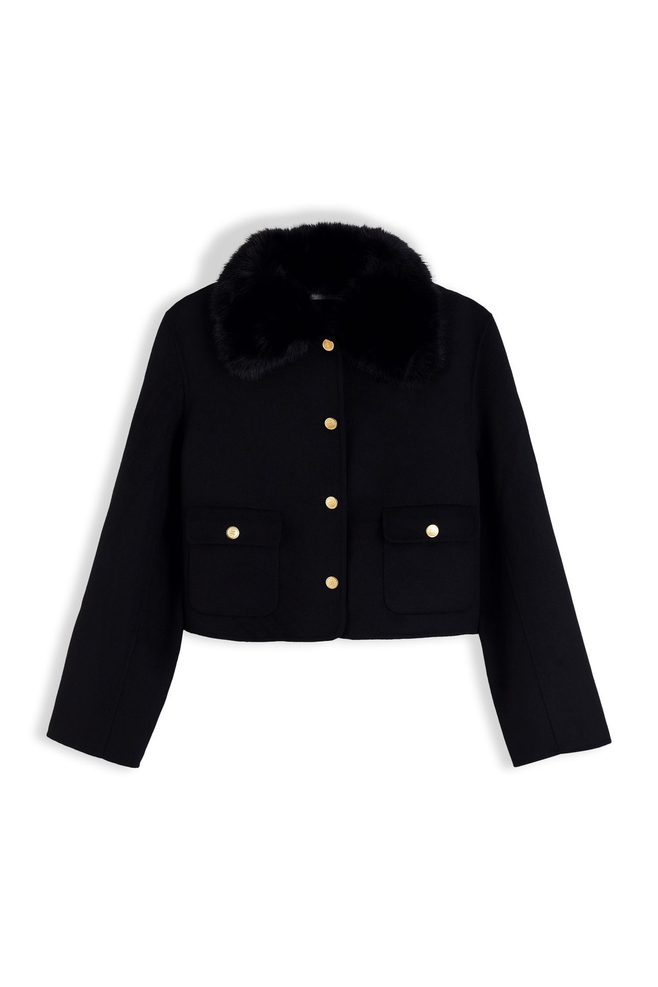 DOUBLE-FACE WOOL LADY JACKET BLACK 4