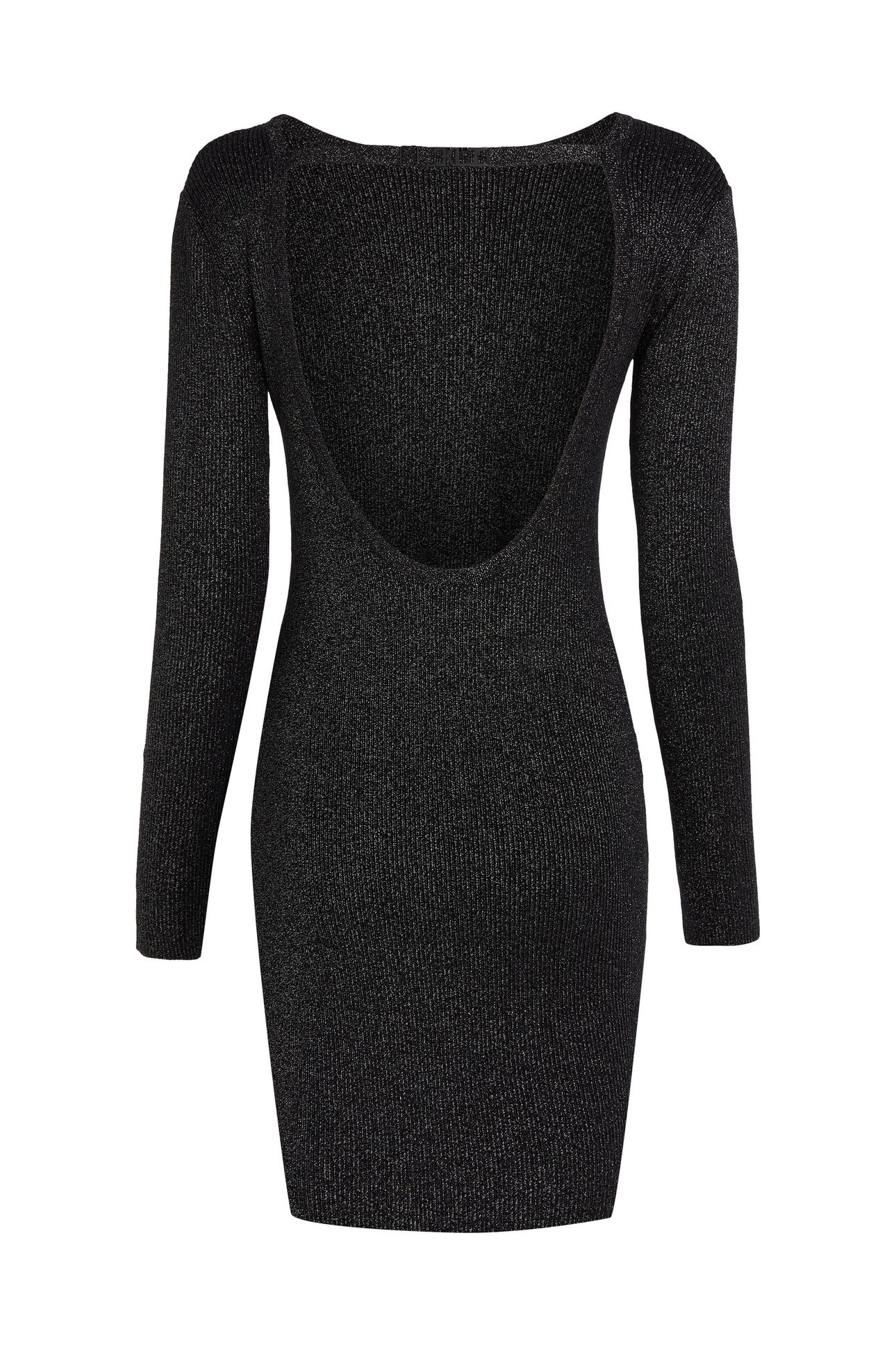 KLJ LS GLITTER KNIT DRESS BLACK 2