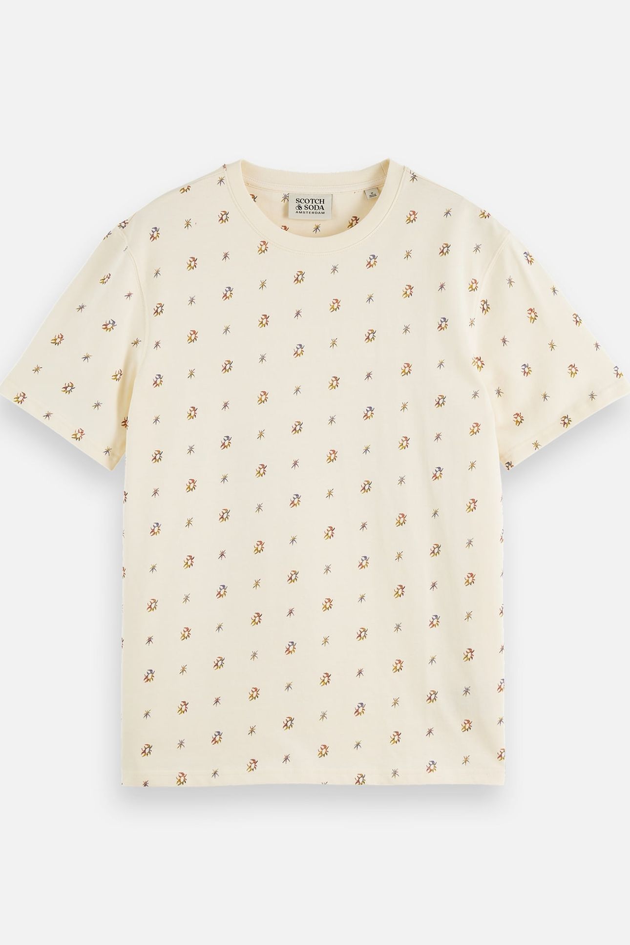 MICRO-PRINTED REGULAR-FIT T-SHIRT LIGHT BEIGE 1