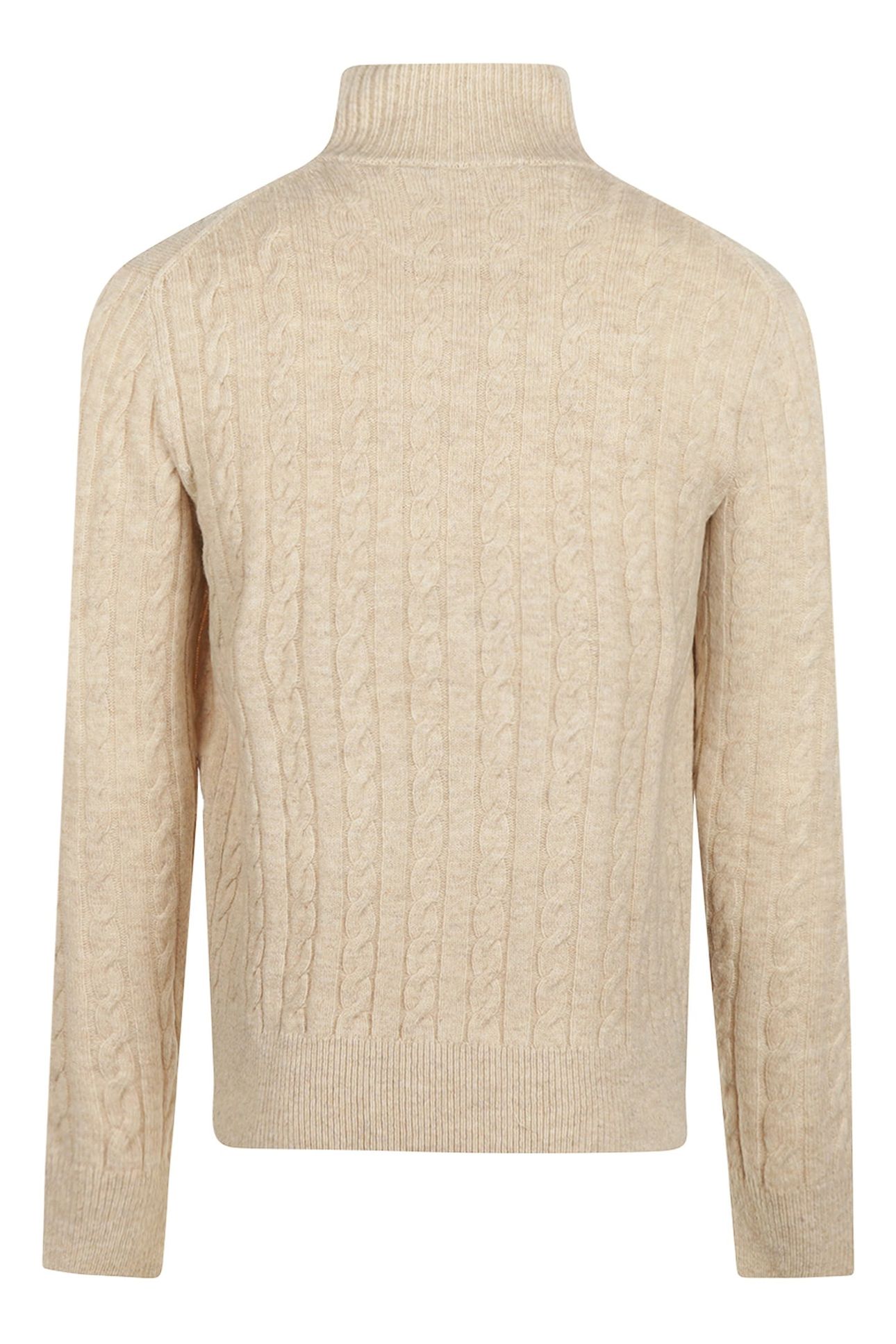 CABLE ZIP MOCK SWEATER STONE 3