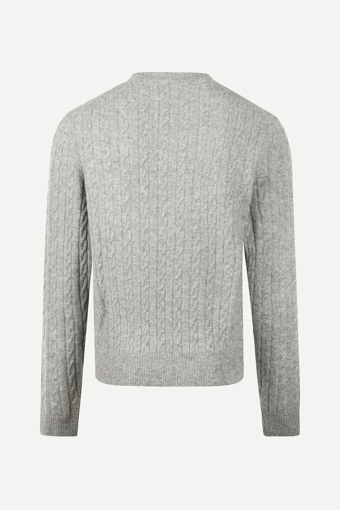 CABLE CREW NECK SWEATER MEDIUM GREY MELANGE 4