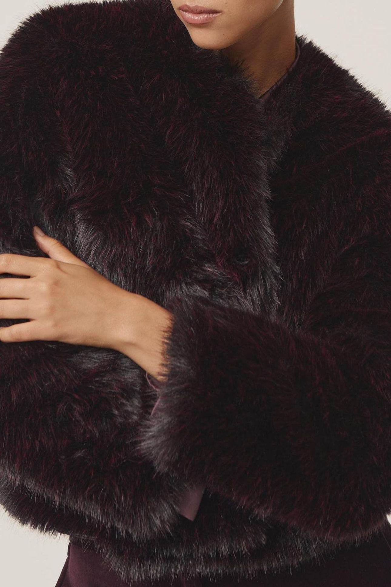 FAUX FUR JACKET BURGUNDY 4