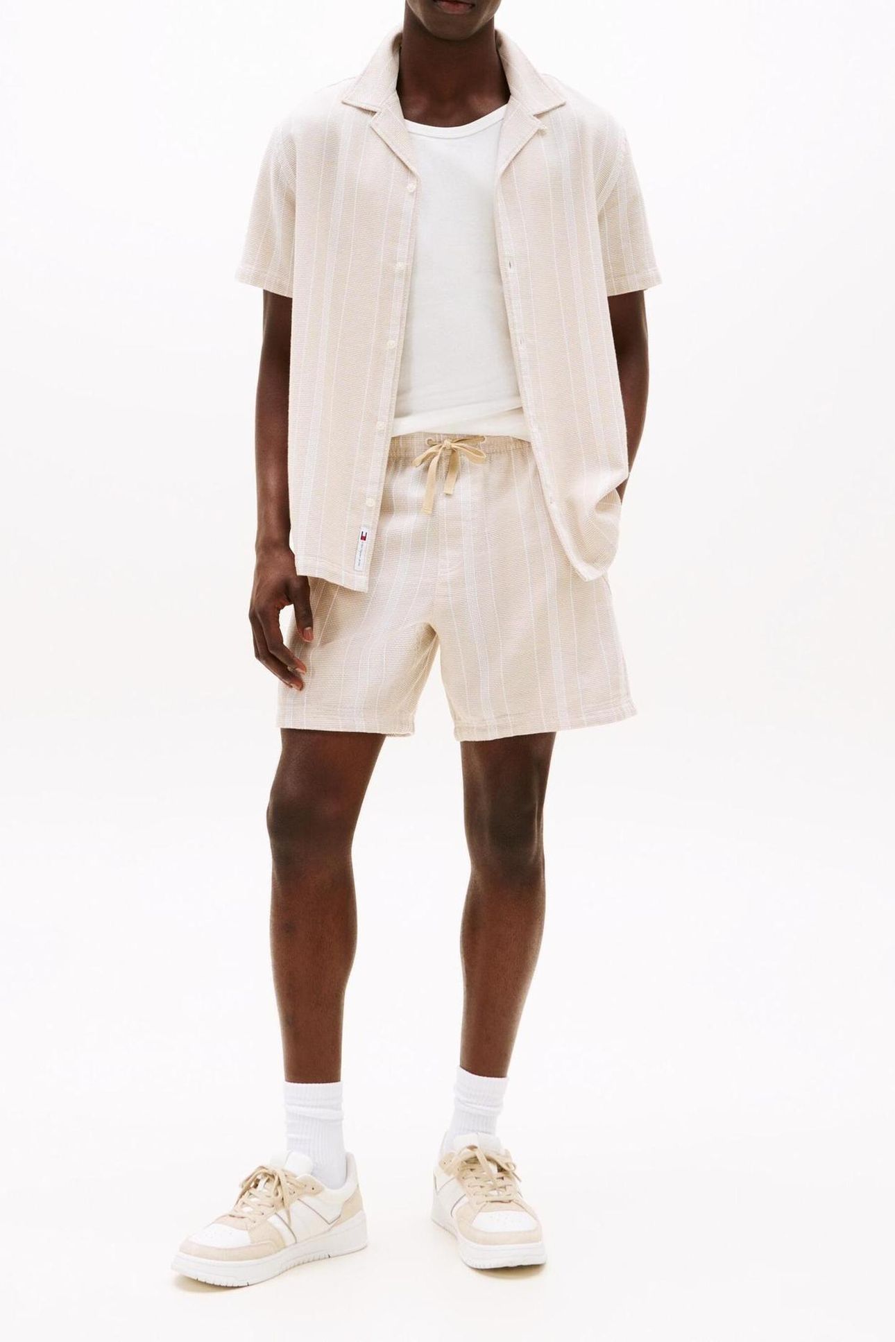 TJM TEXTURED BEACH SHORTS SILT STRIPES 2
