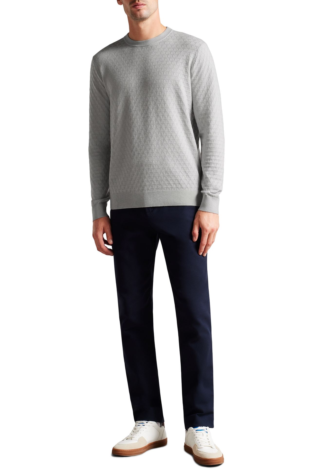DARTELL LS REGULAR T STITCHED CREW NECK GREY 4