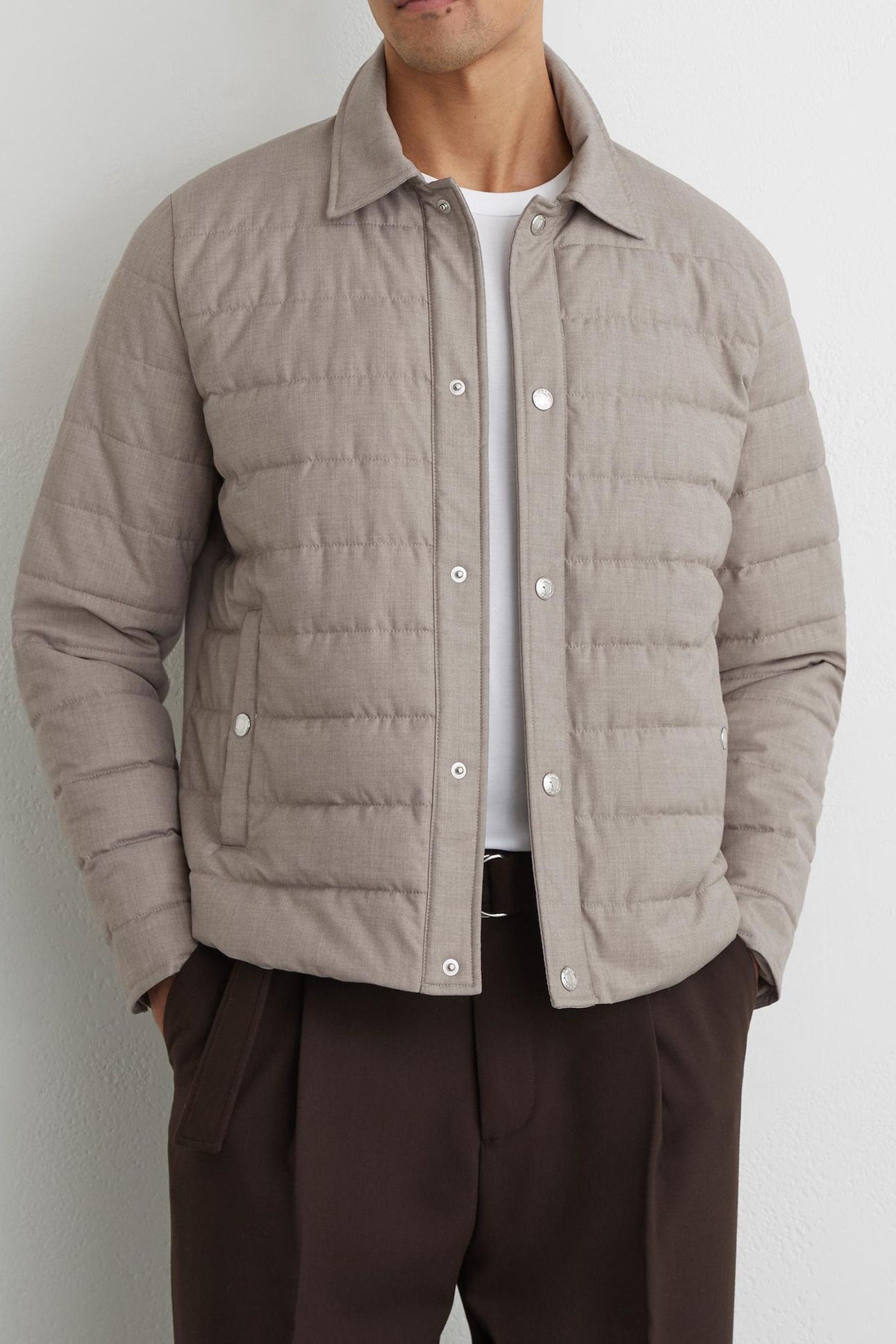 LS PRESS STUD HYBRID JACKET MINK BROWN 2