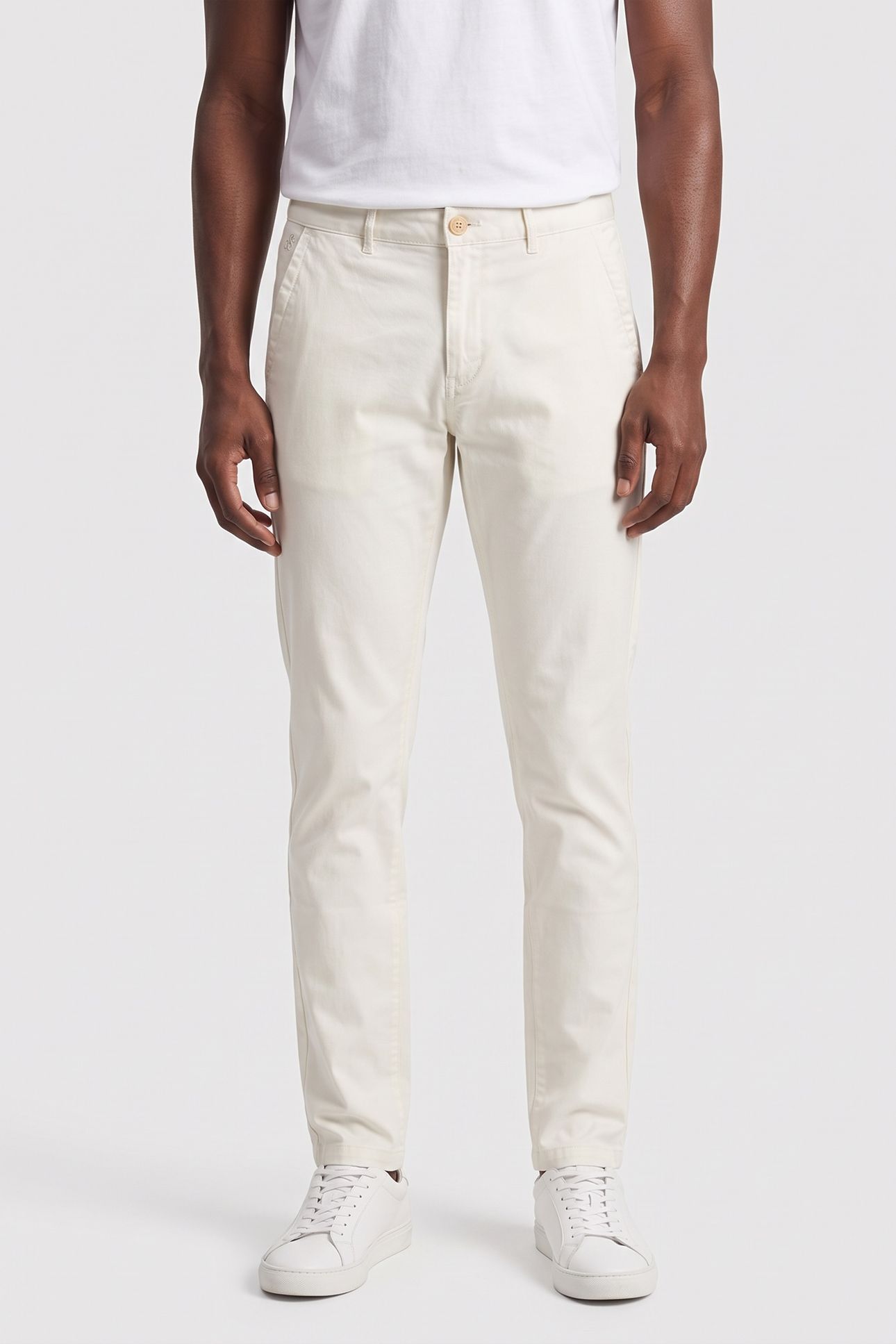 NOS MOTT COTTON-BLEND TWILL CHINO WHITE TRADITIONAL 1