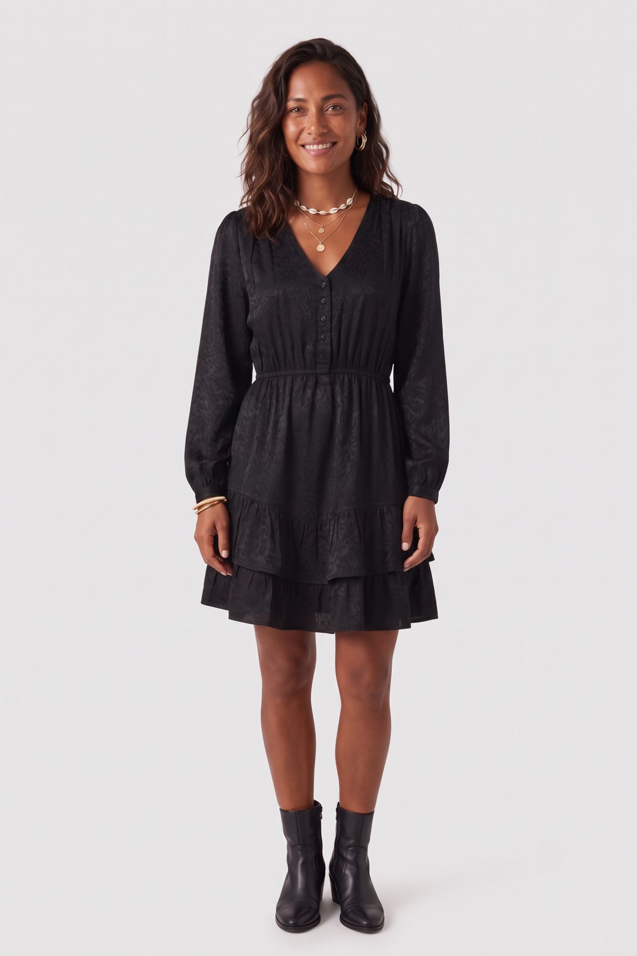 CASY DRESS REAL BLACK WAVY 2