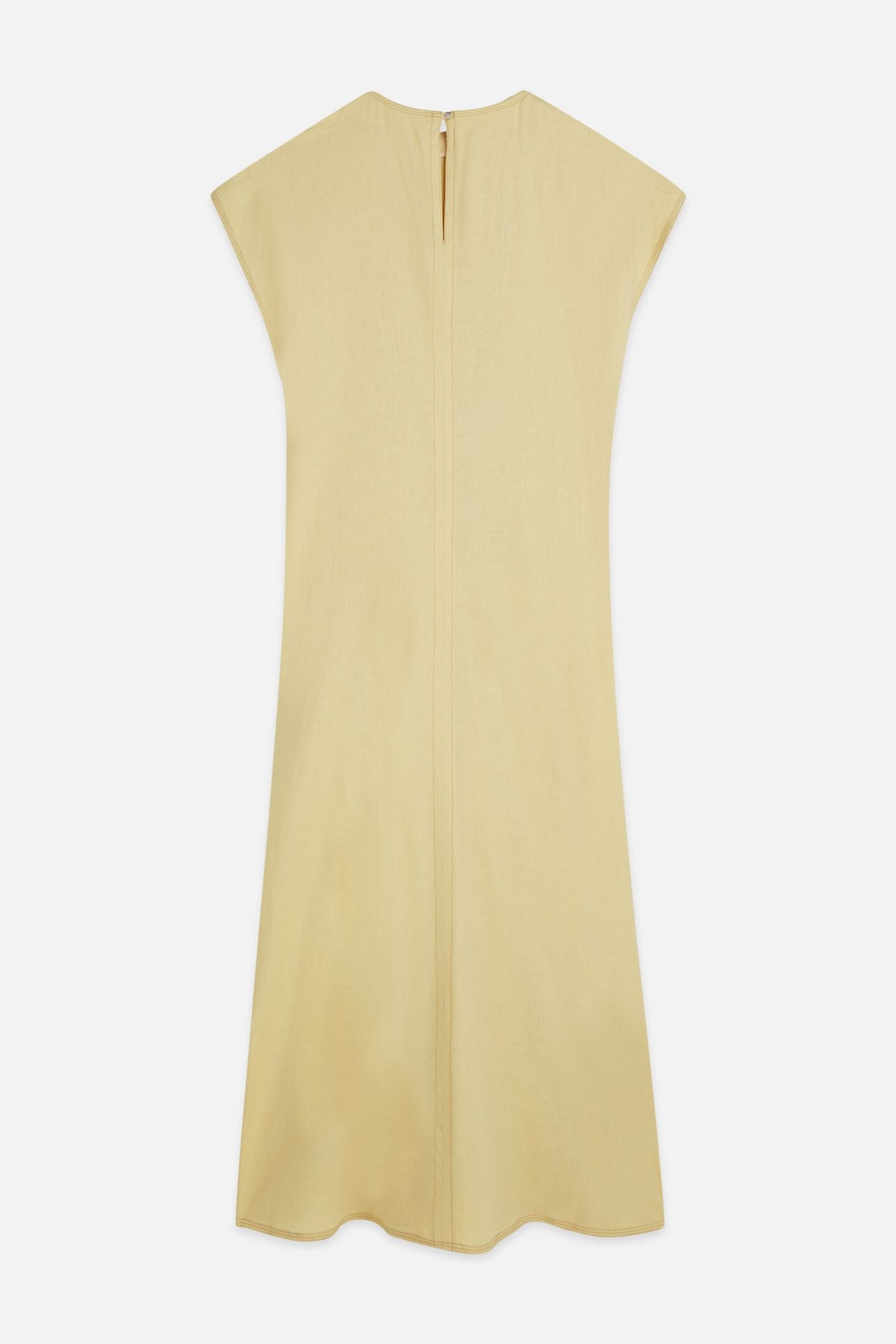 RELAXED LINEN BLEND ANKLE LENGTH TIE DRESS PARSNIP 5