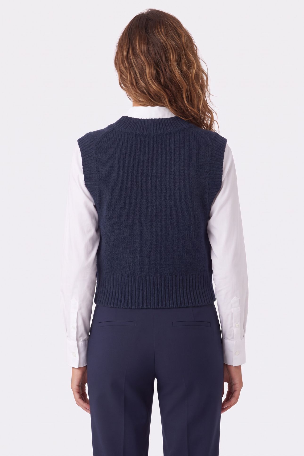 OVERSIZED BOUCLE VEST DARK SAPPHIRE 2