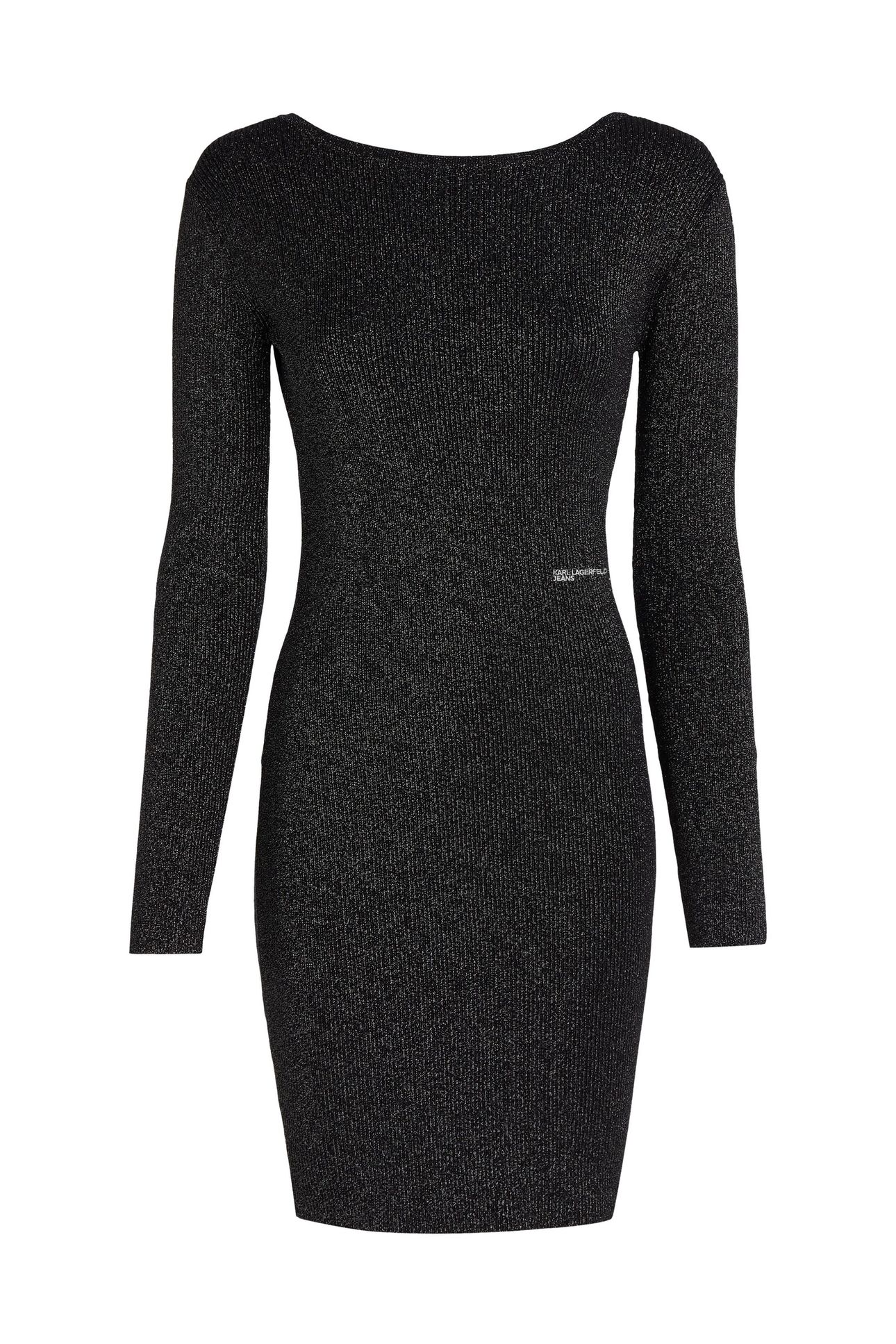 KLJ LS GLITTER KNIT DRESS BLACK 1