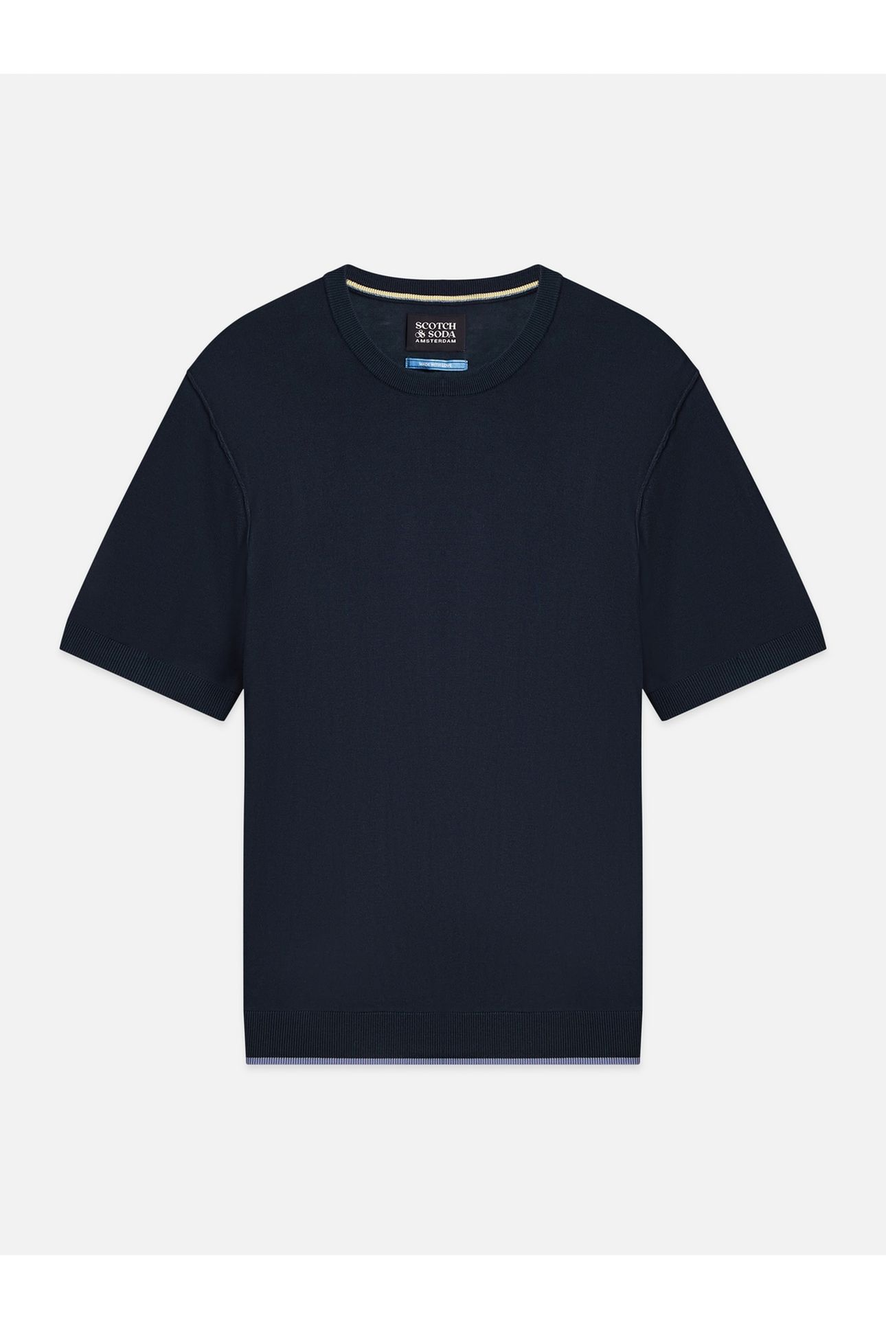 KNITTED RELAXED-FIT T-SHIRT NAVY 4