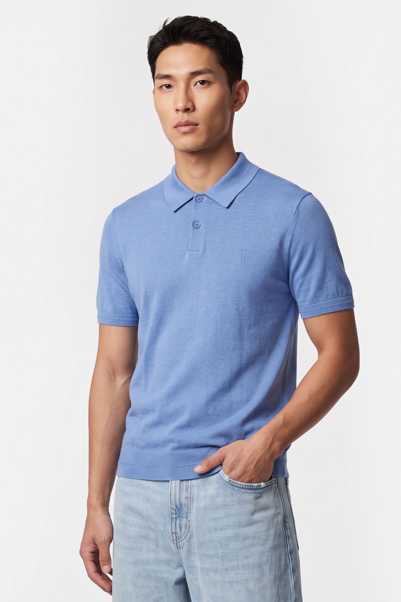 SS SILK COTTON POLO SKY-BLUE 1