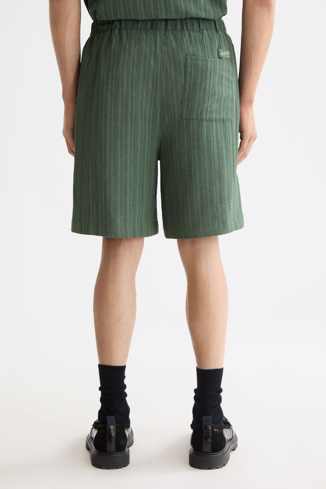 FAVE - TONAL STRIPED REGULAR FIT BERMUDA SHORTS THYME 2