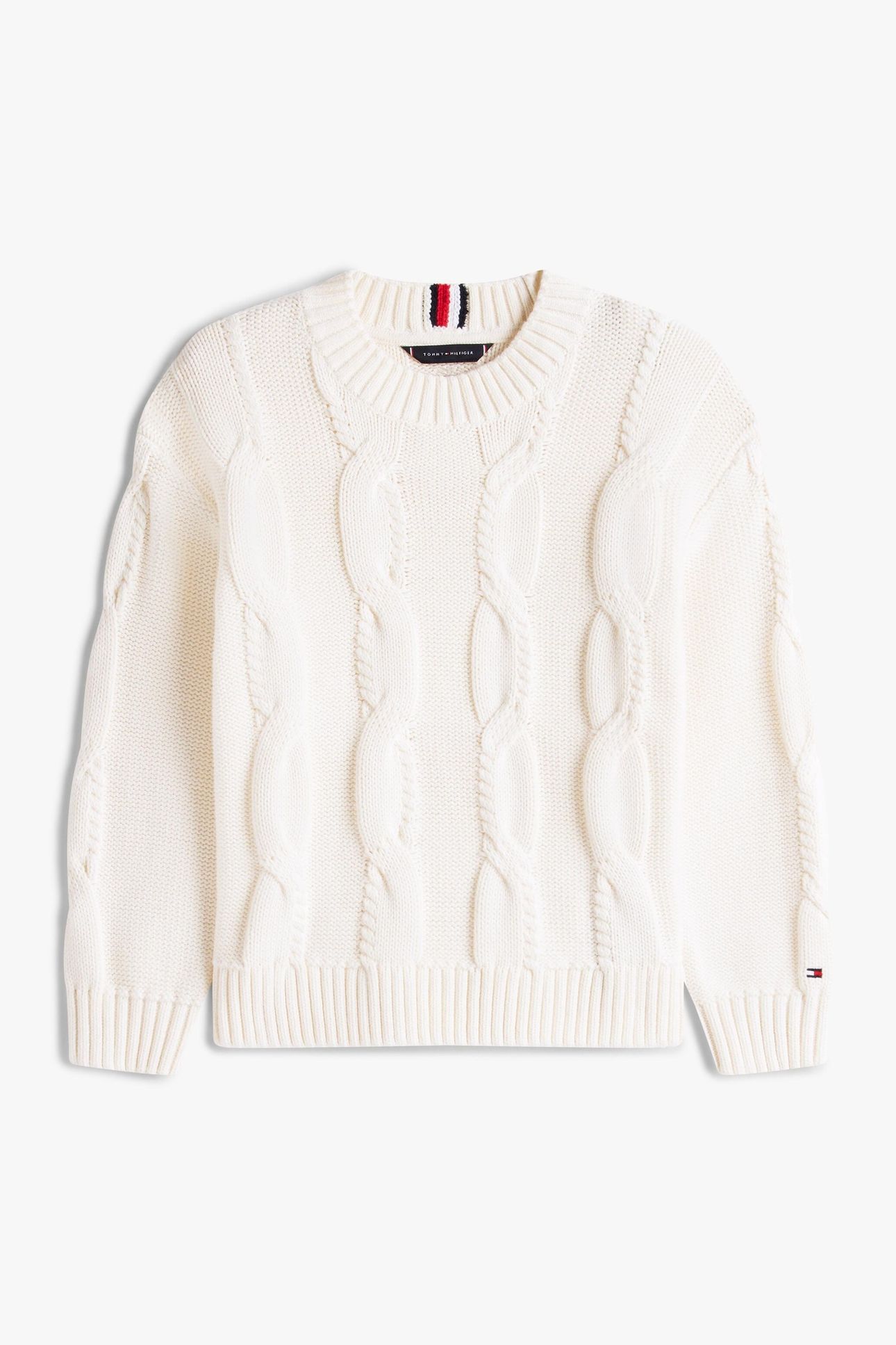 BOYS CHUNKY CABLE COTTON IVORY SILK 2