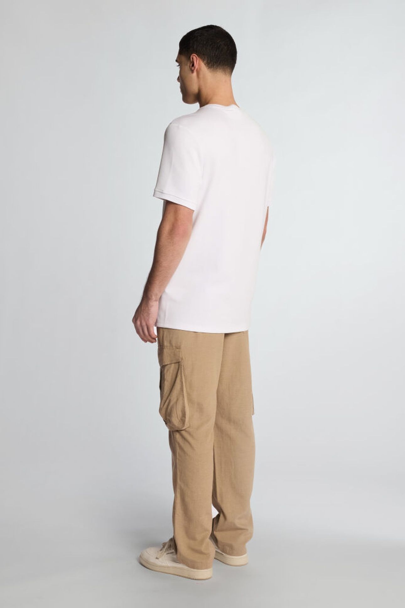 COTTON LINEN CARGO TROUSERS DESERT TAUPE 2