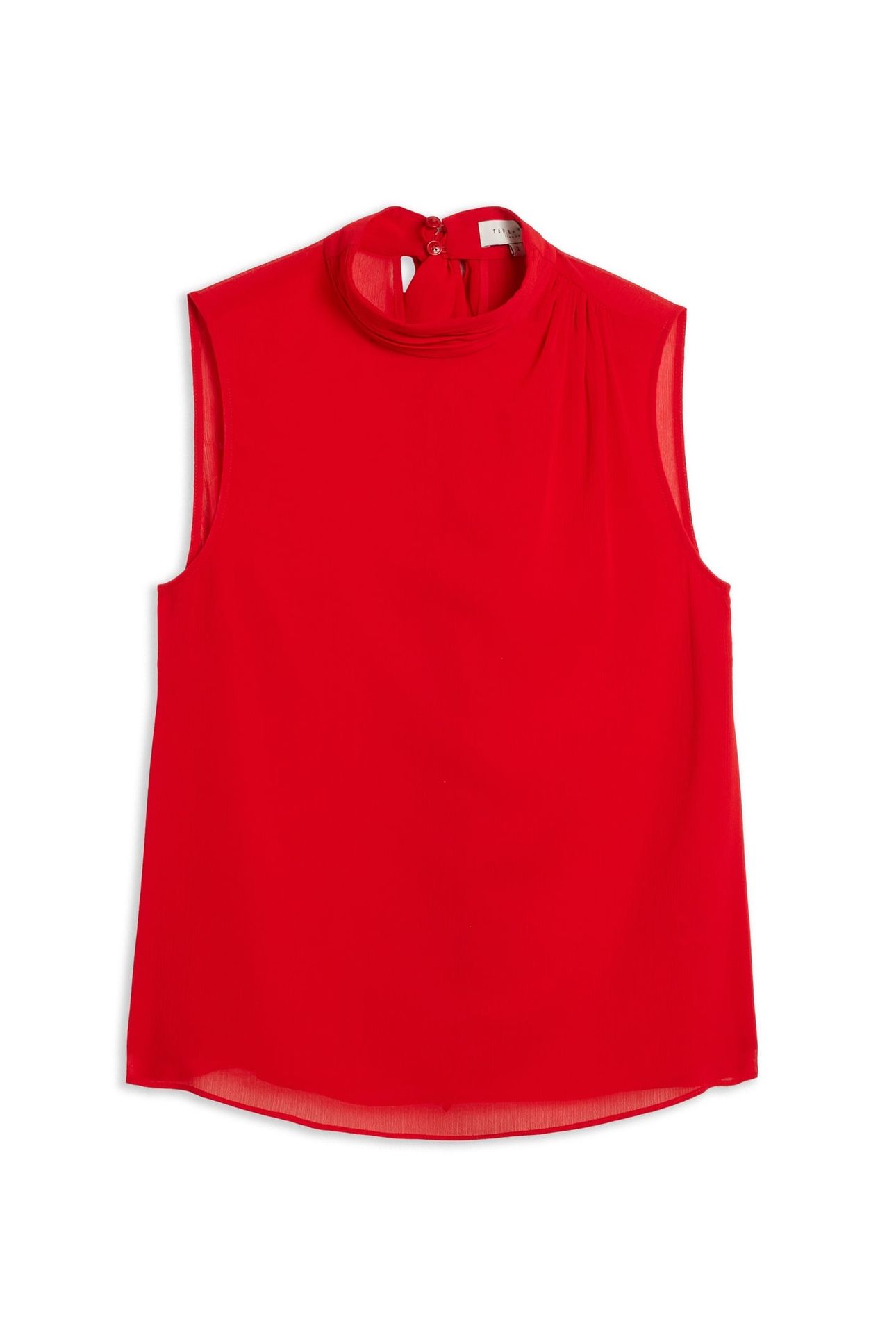 SURKA SLEEVELESS NECK TIE TOP RED 3