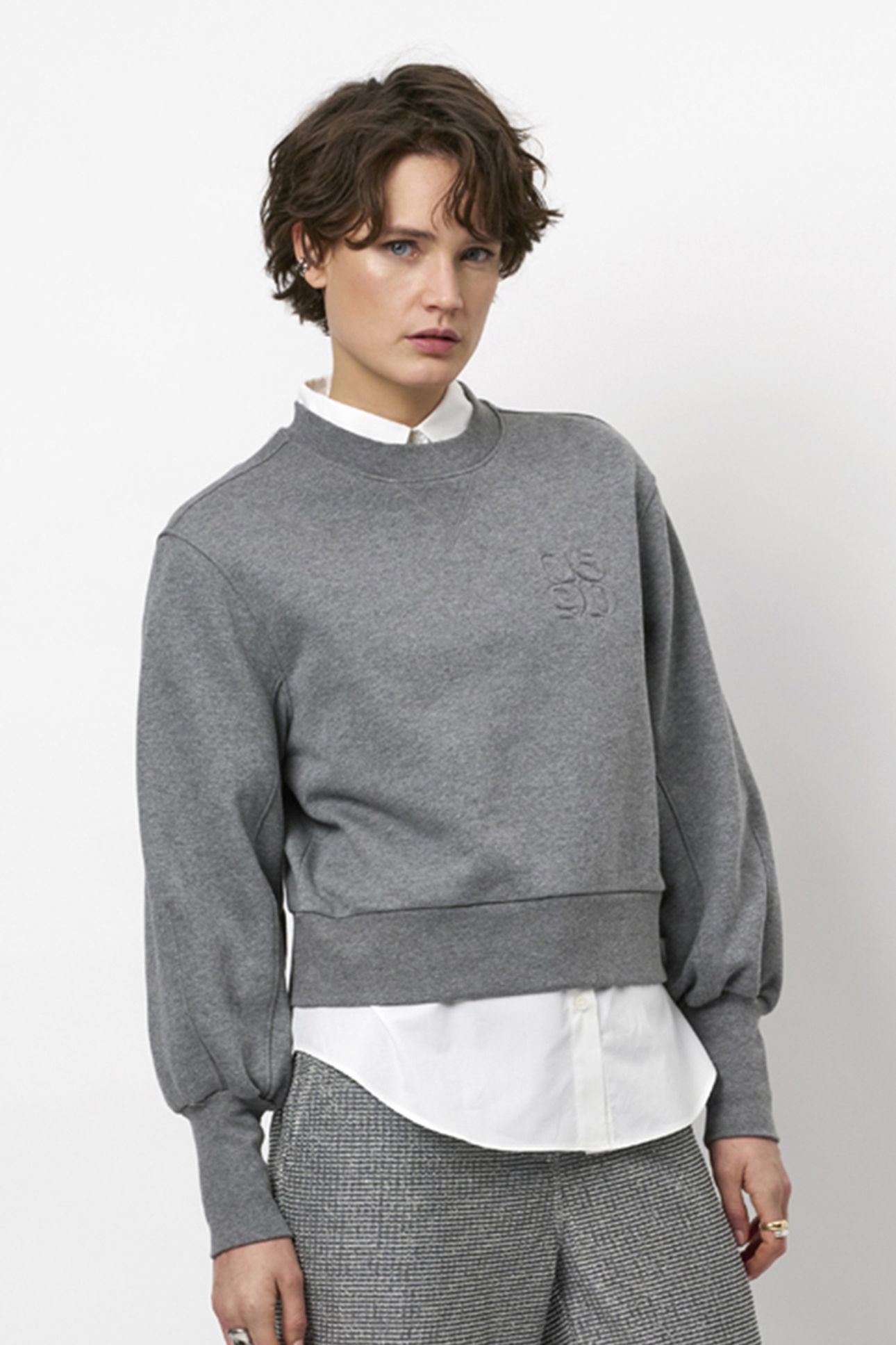 LISON LOGO SWEATER GRANITE GREY MELANGE 2