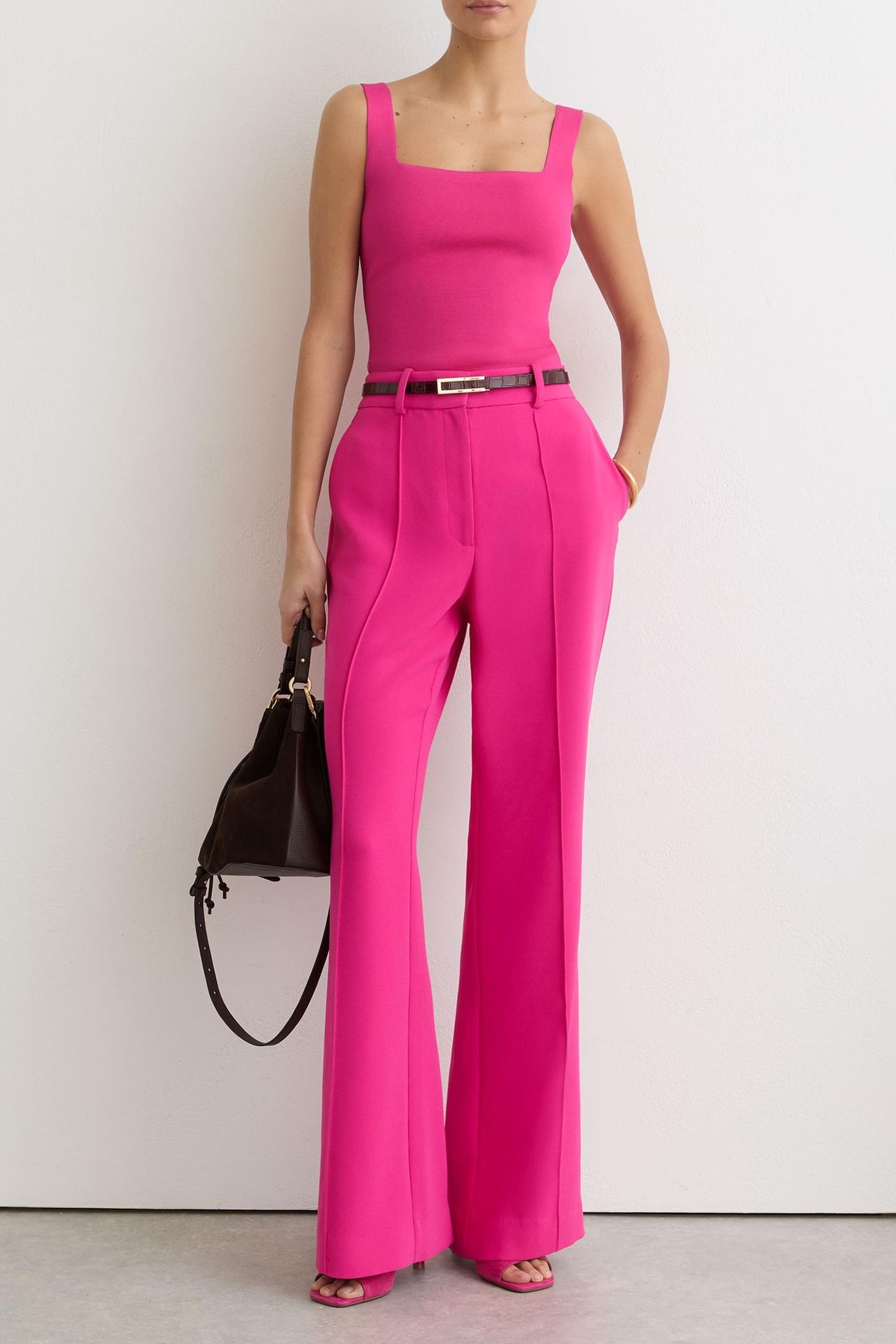 SQUARE NECK VEST HOT PINK 3