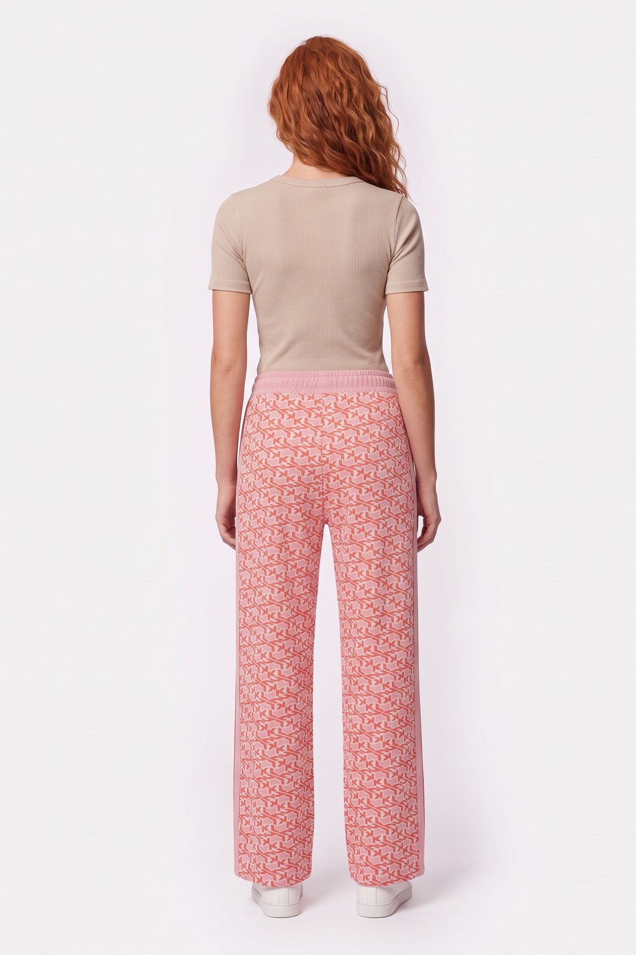KLJ JACQUARD SWEATPANT GEO MONOGRAM RED 4