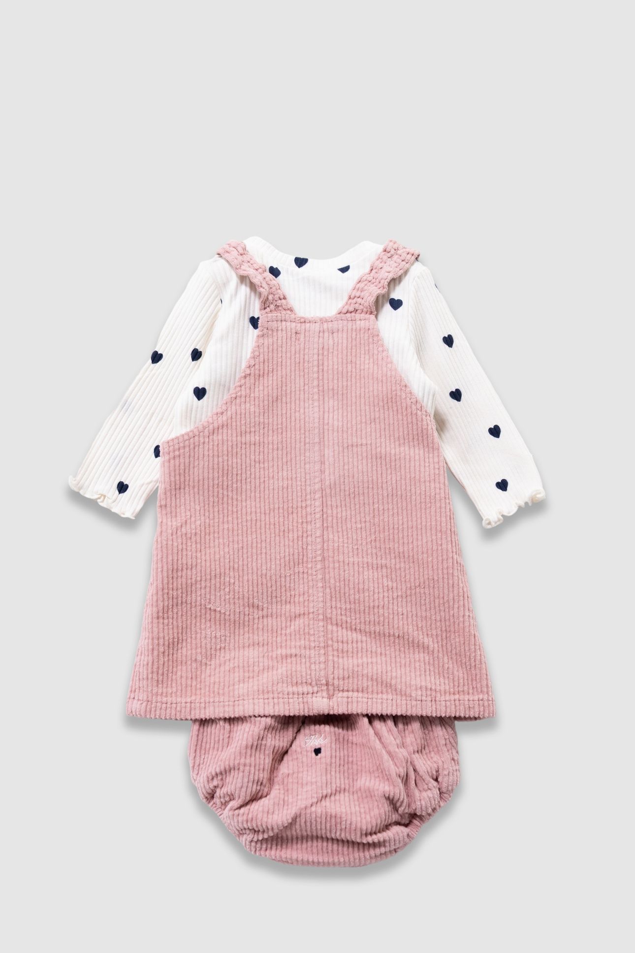 BABY GIRLS’ WHITE T-SHIRT, DRESS AND ROSES BLOOMERS SET 6