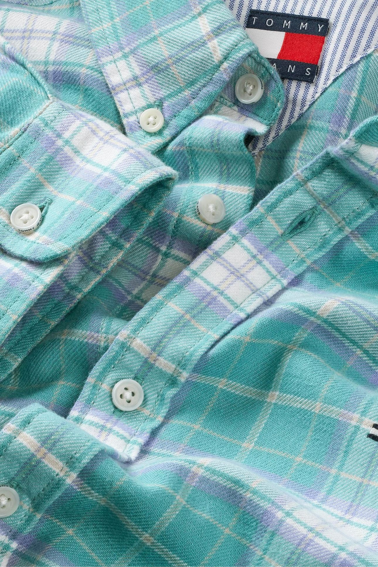 TJM REG FLANNEL CHECKED SHIRT ANTIQUE TEAL/BIG CHECK 5