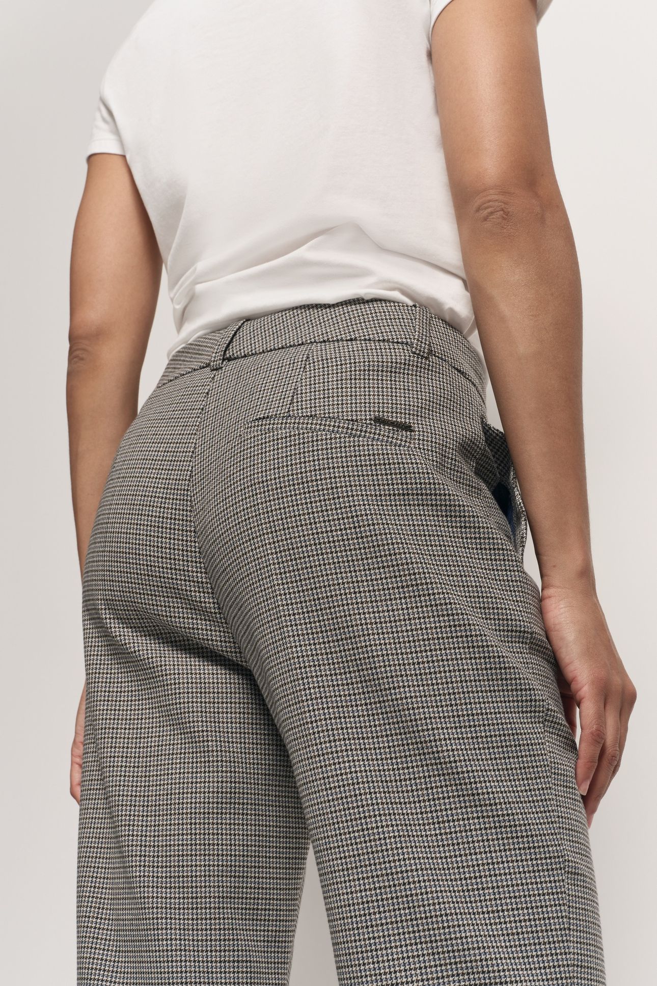 PAN - BLUE SUIT TROUSERS WITH FLEA FOOT PATTERN 5