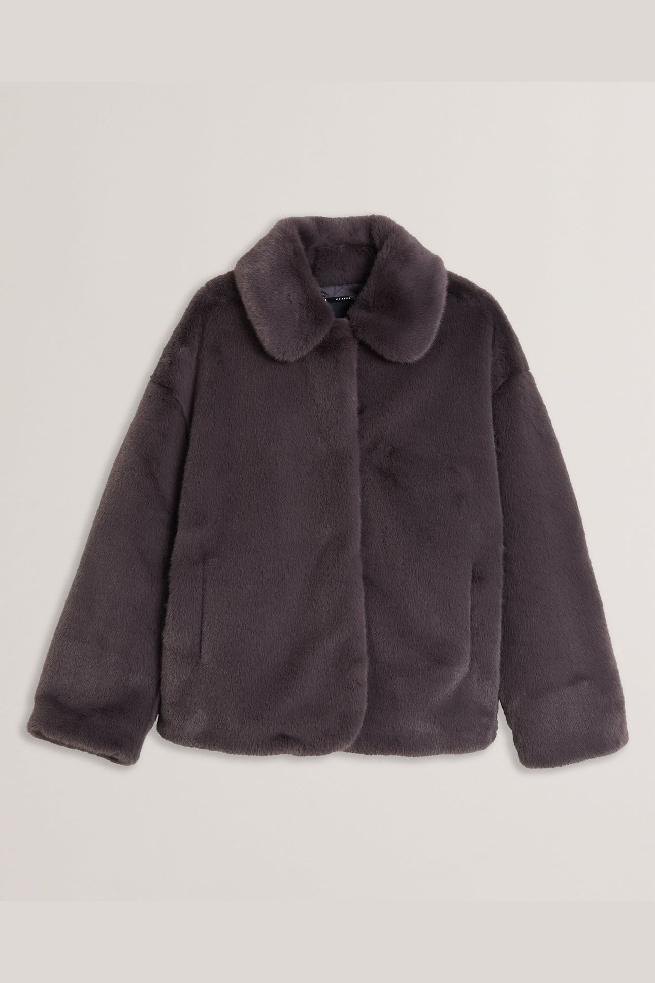 LILIAM SHORT FAUX FUR COAT GREY 3