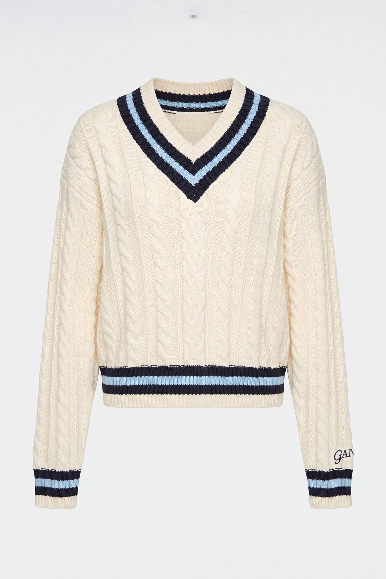 TEEN GIRLS CABLE KNIT CRICKET JUMPER CREAM 2
