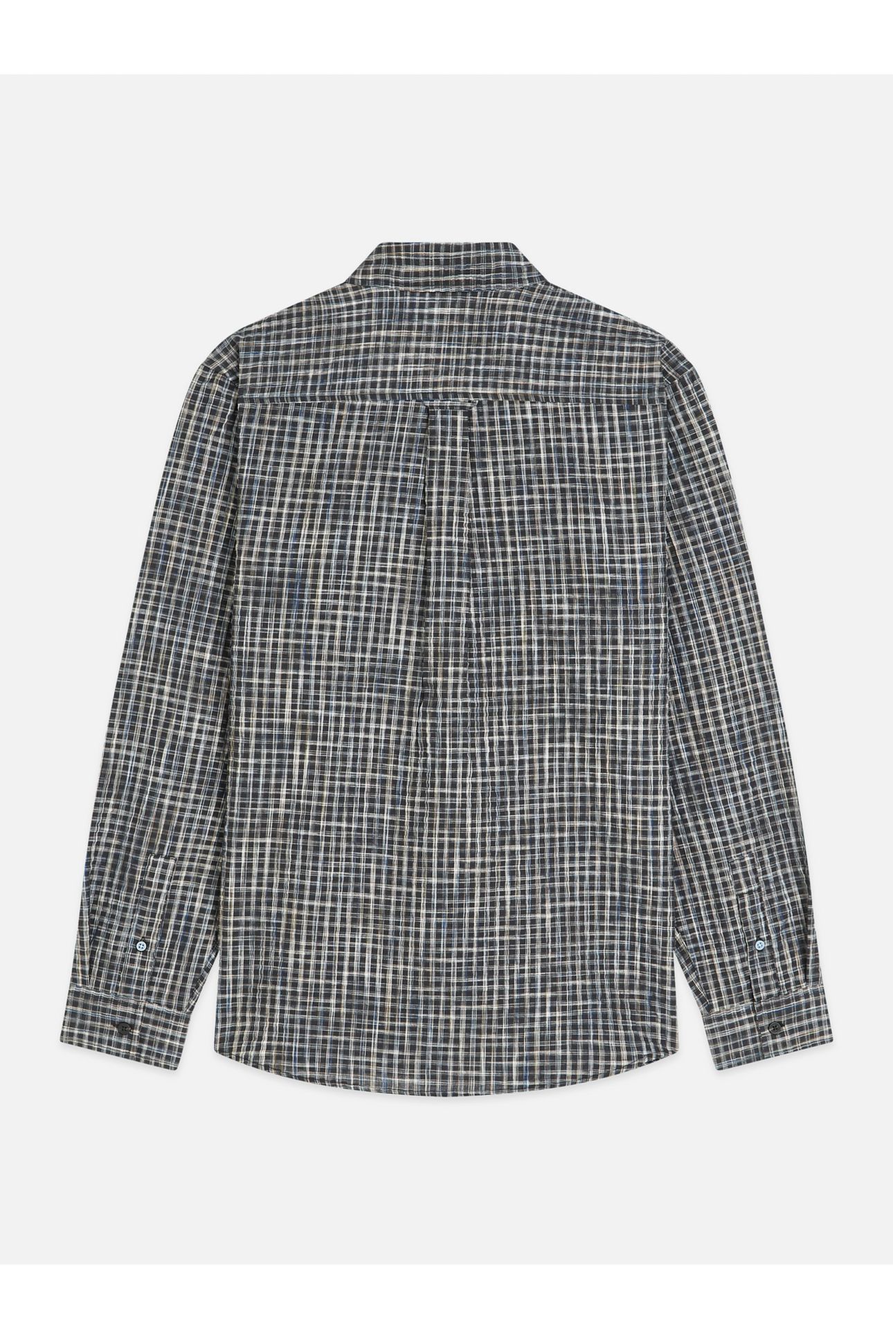 SEERSUCKER MICRO CHECK RELAXEDFIT SHIRT BLACK 2