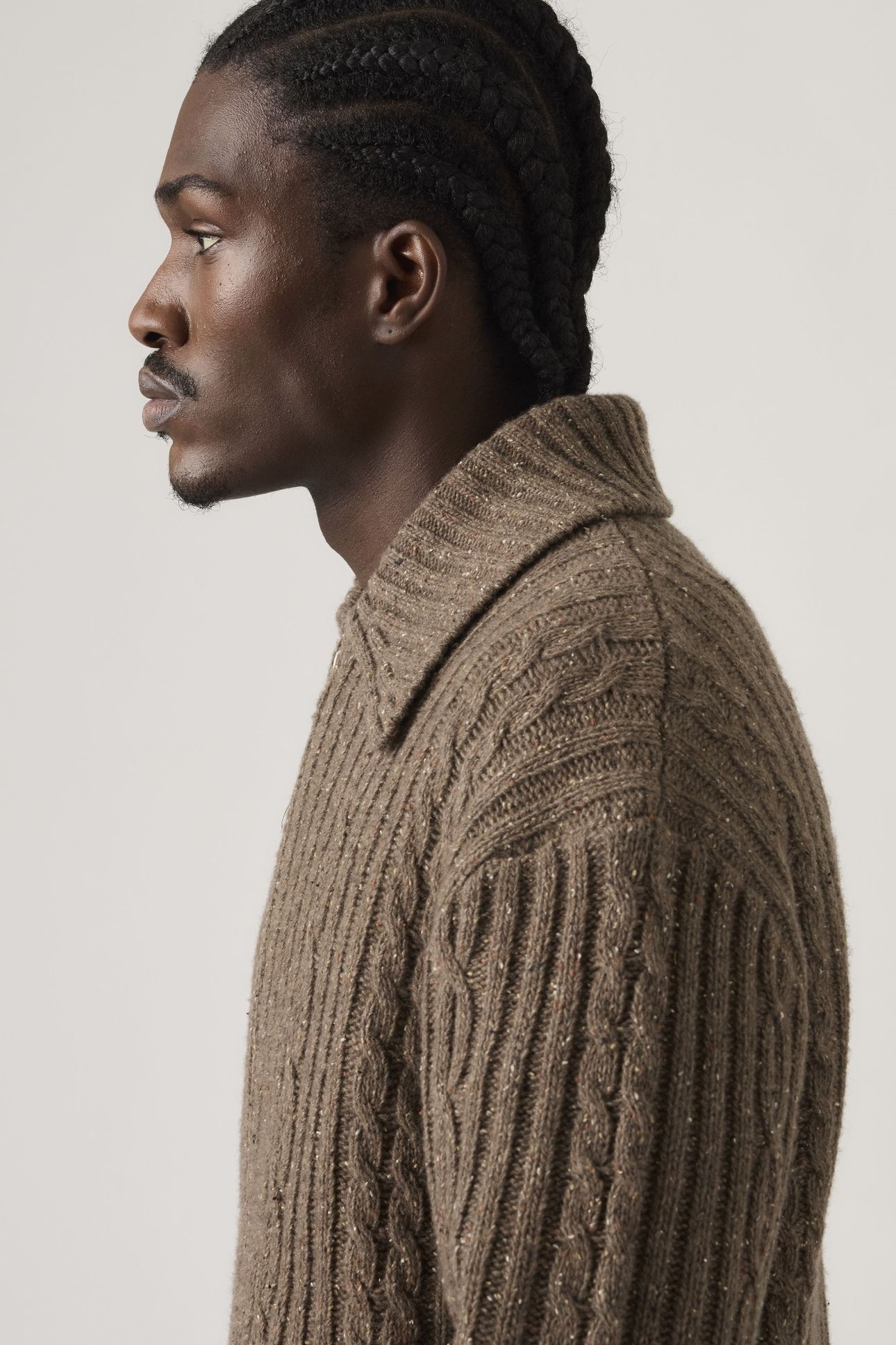 TELEGRAPH ZIP CARDIGAN WALNUT NEPS MN 11 4