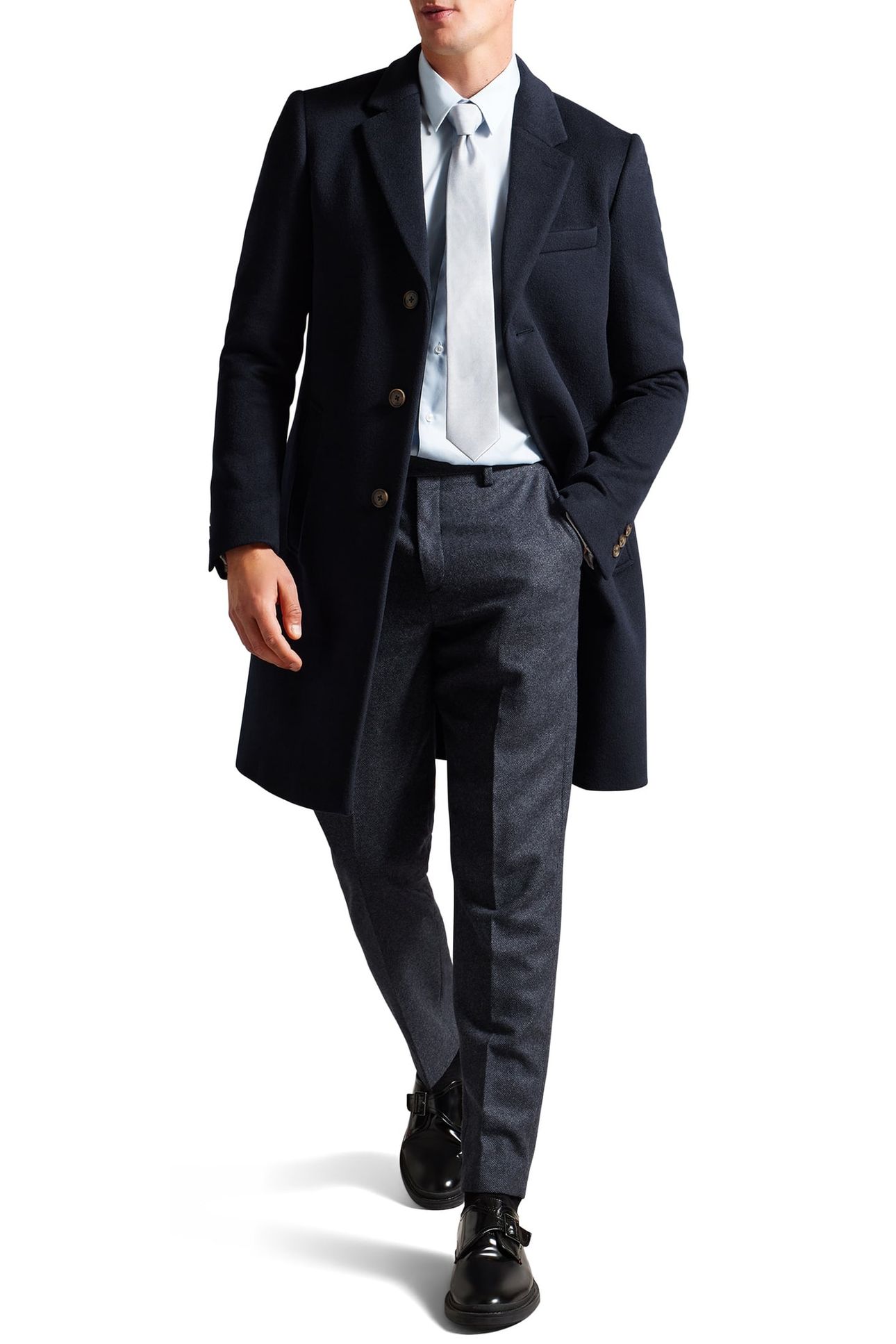 RUEBY WOOL BLEND CITY COAT NAVY 1