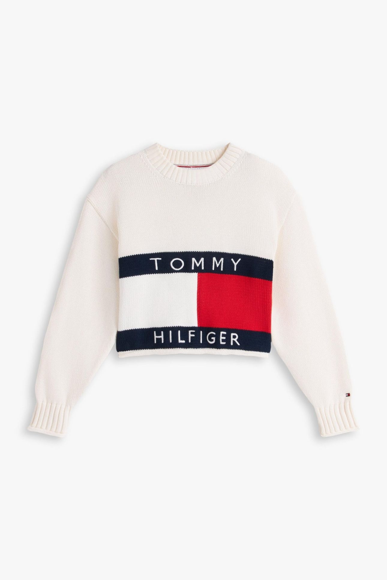 GIRLS HERITAGE SWEATER IVORY SILK 4