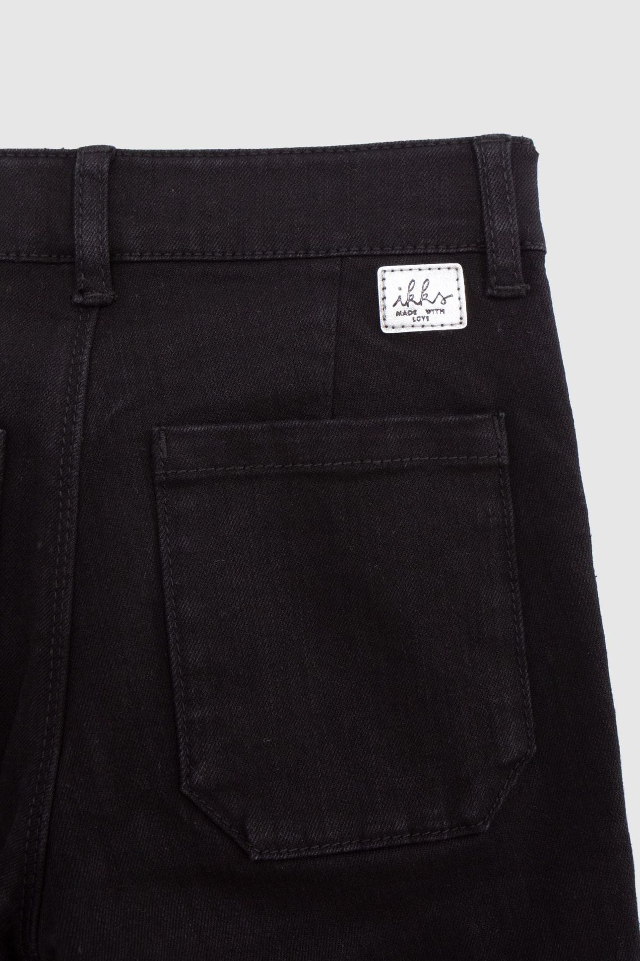 GIRL'S BLACK STUDDED STRAIGHT CARGO JEANS 3