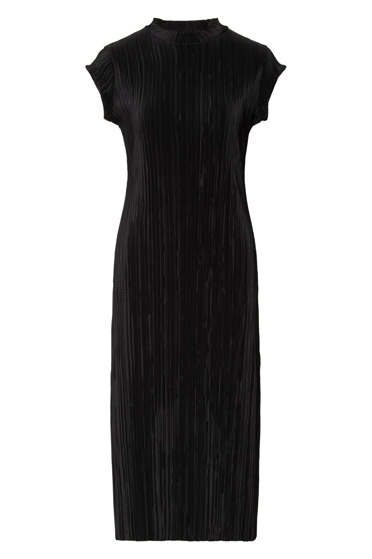 PLISSE MIDI DRESS BLACK 2