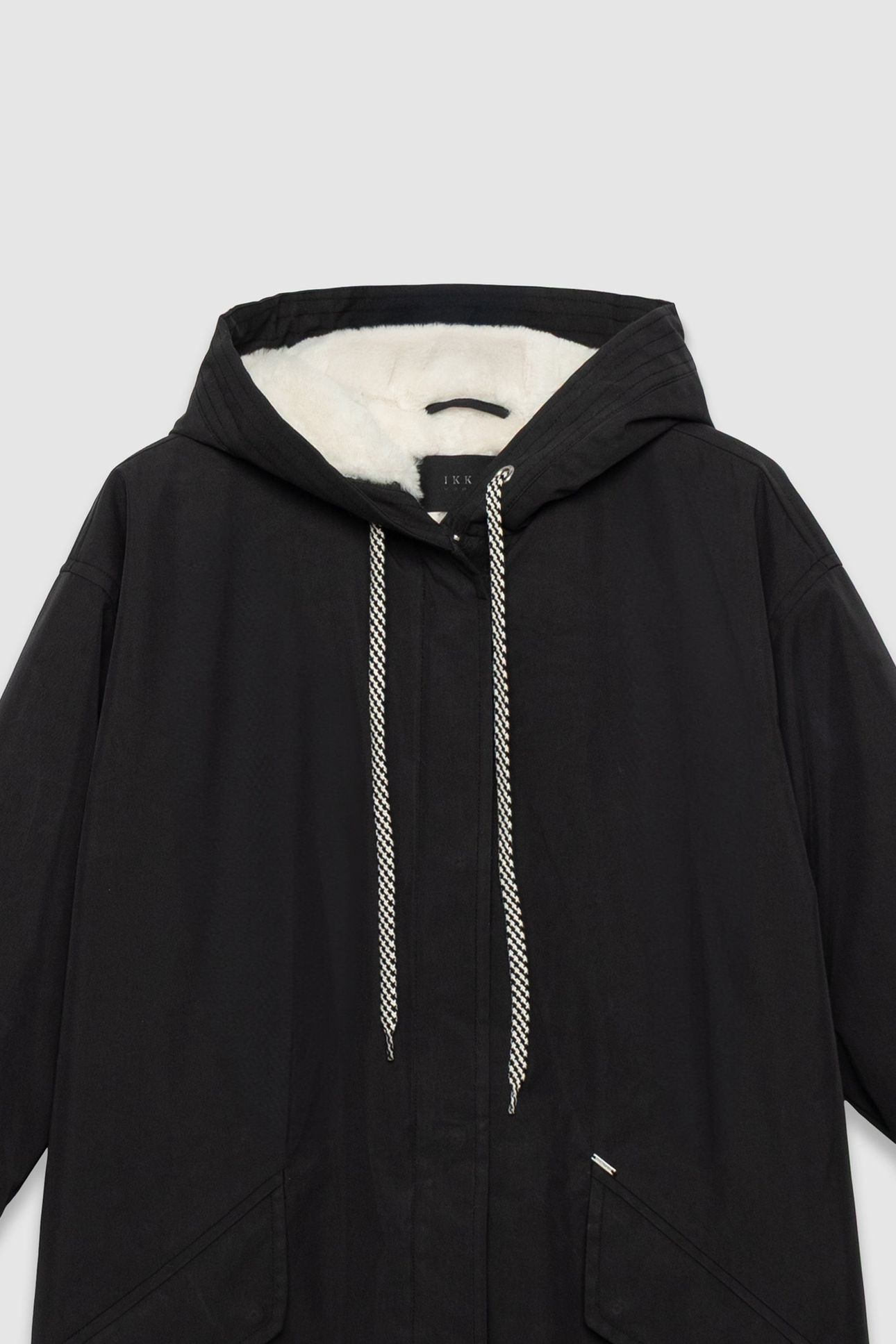 BLACK FUR-LINED HOODED PARKA 4