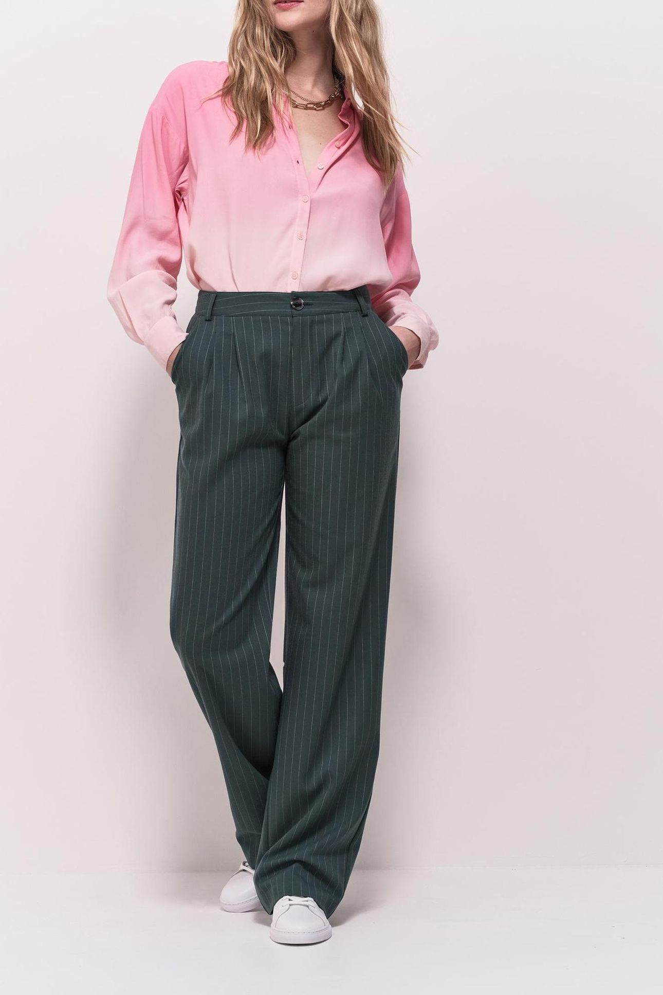 PALMA - GREEN SUIT TROUSERS WITH TENNIS STRIPES 3