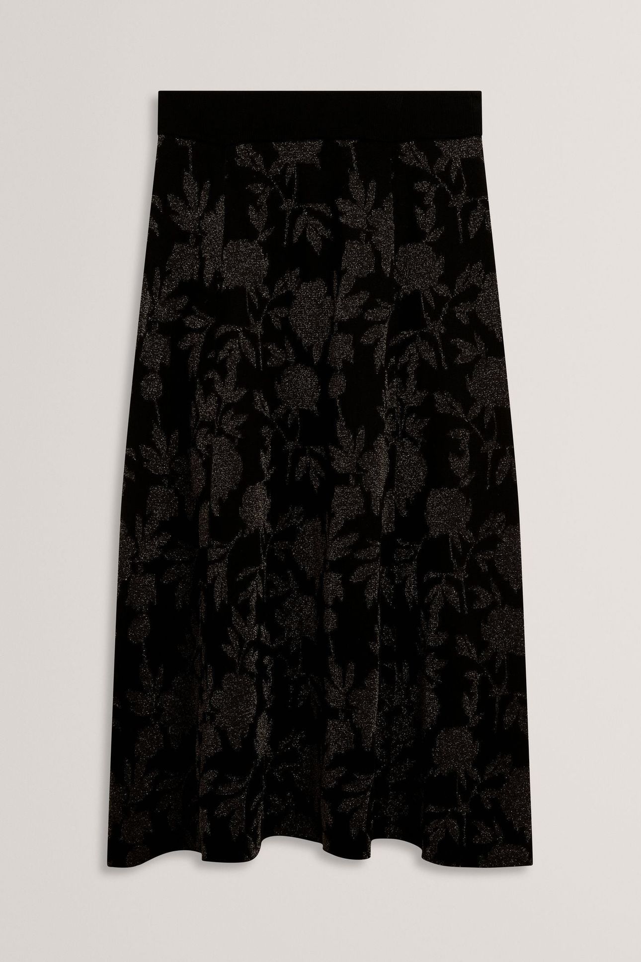 JACQUARD A LINE MIDI SKIRT BLACK 3