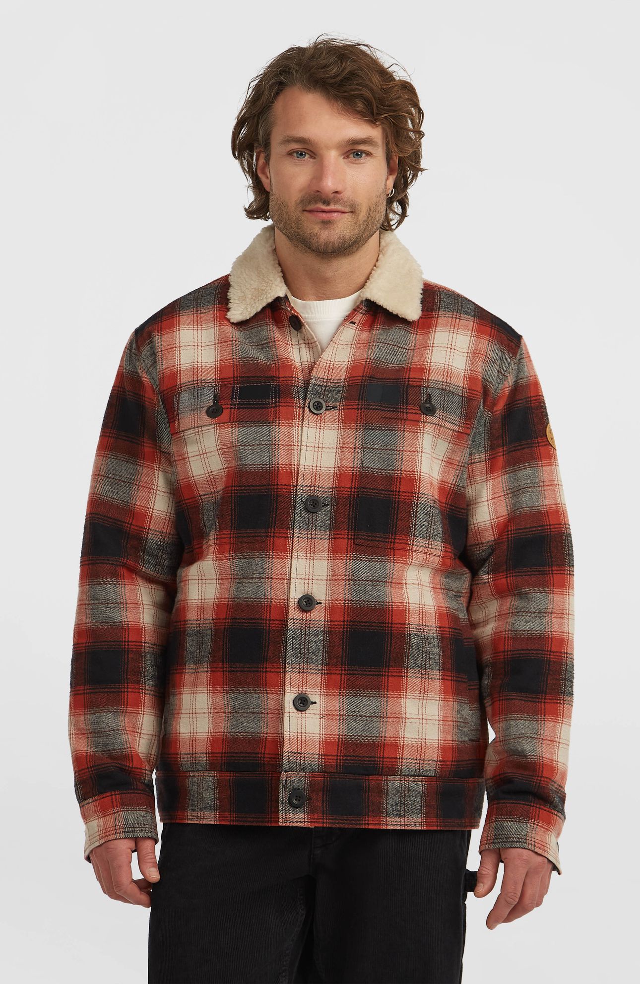 O'RIGINALS FLEECE LINED JACKET BONFIRE CHECK 1
