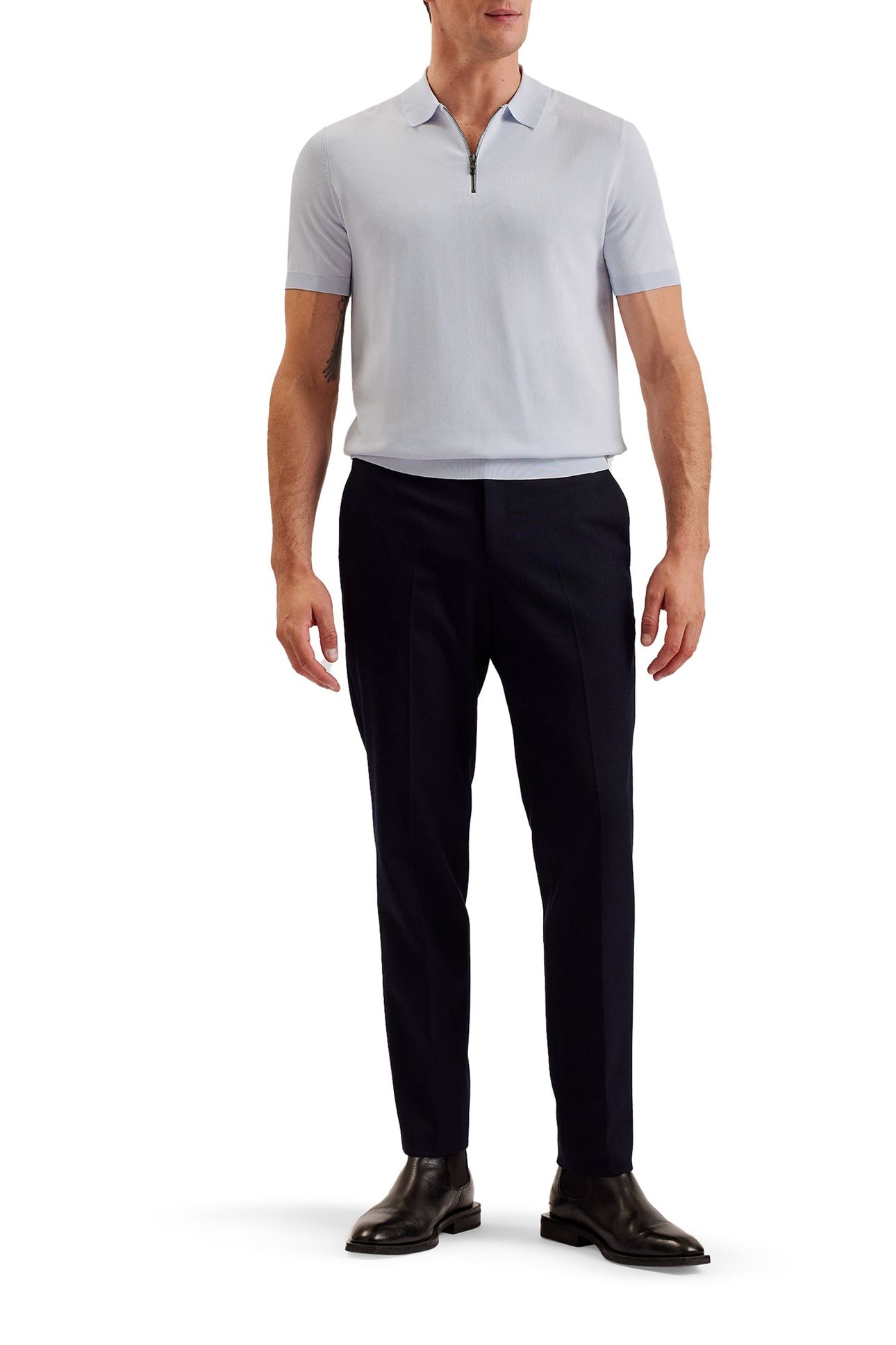DALDIN SS RAYON ZIP POLO PL-BLUE 2