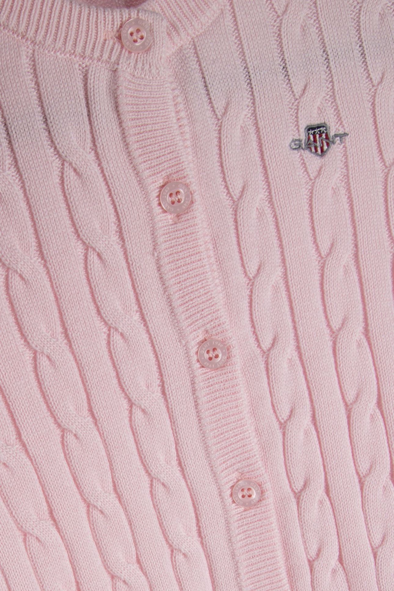 KIDS GIRLS SHIELD CABLE KNIT CARDIGAN LIGHT PINK 4