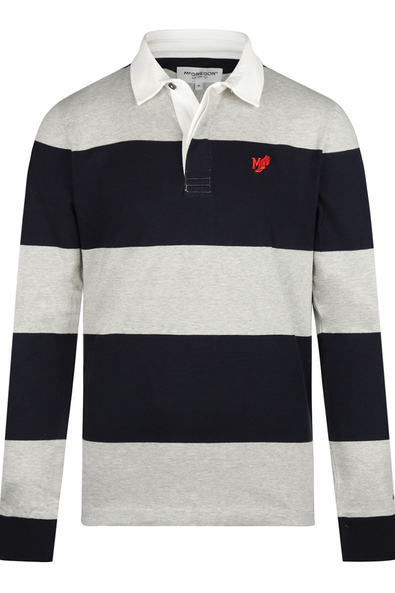 TWO STRIPE RUGBY MEDIUM GREY MELANGE 1