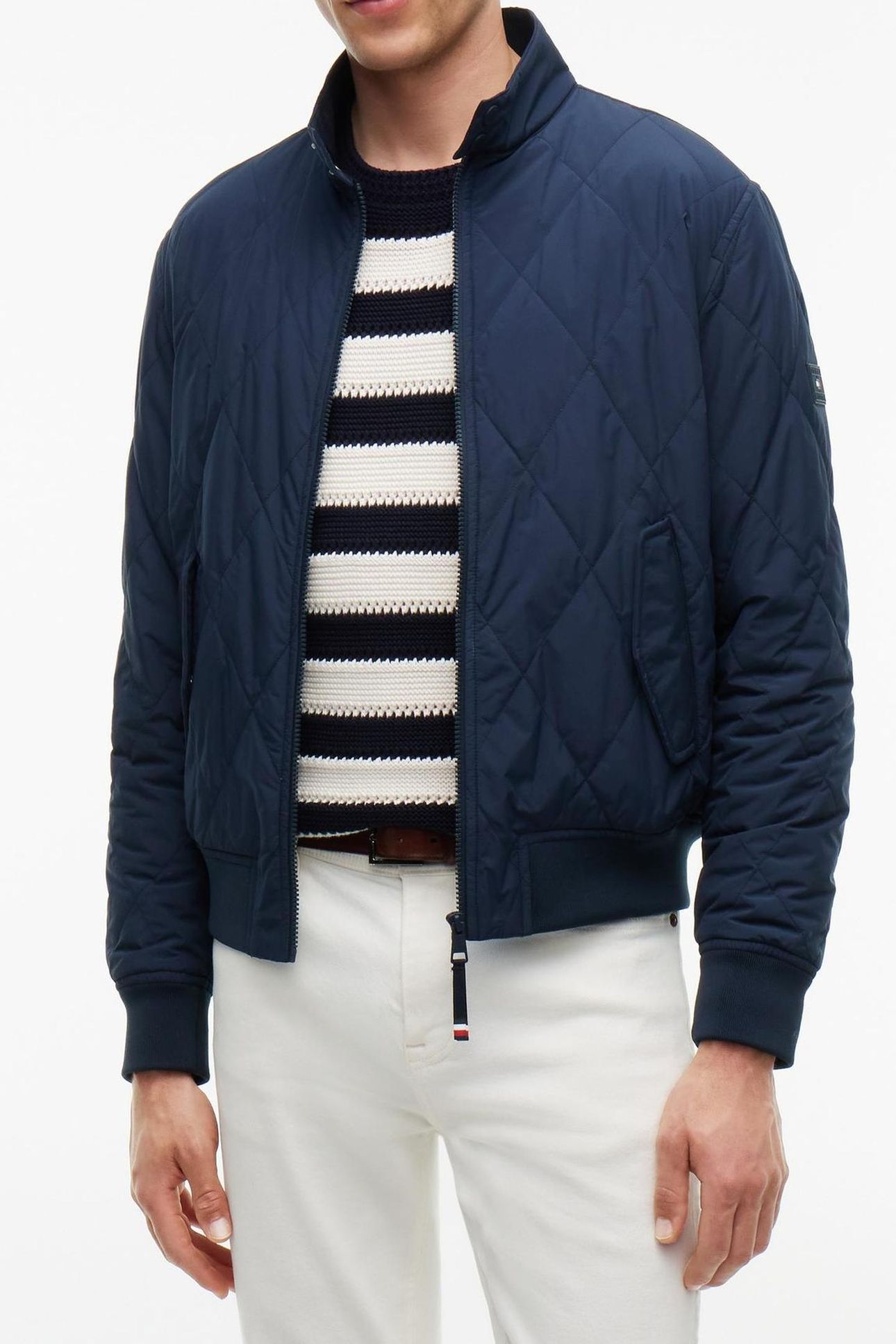 PACKABLE QUILTED HARRINGTON JACKET BLUE 1